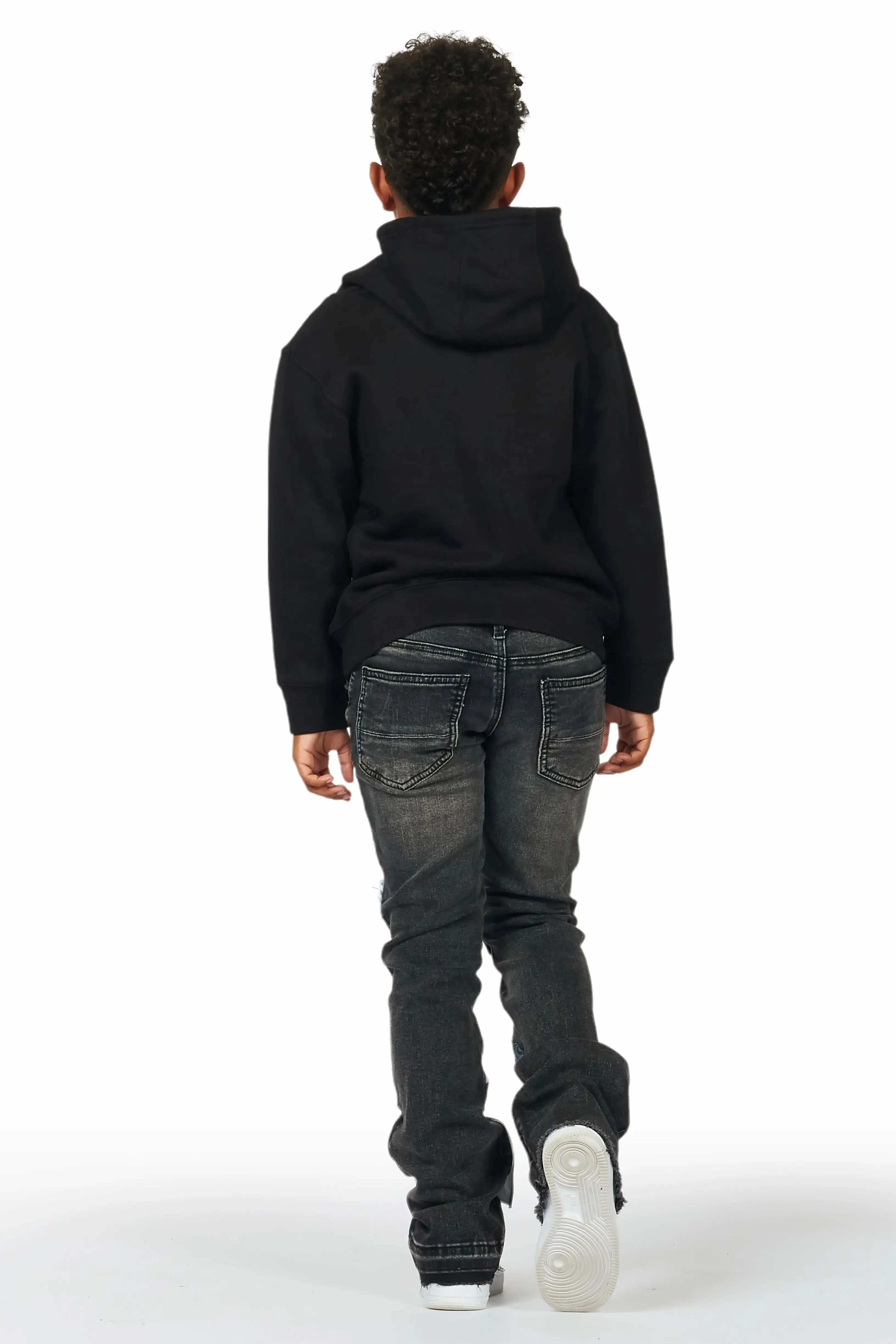 Boys Espen Black Stacked Flare Jean sold by Rockstar Original product image thumbnail 5