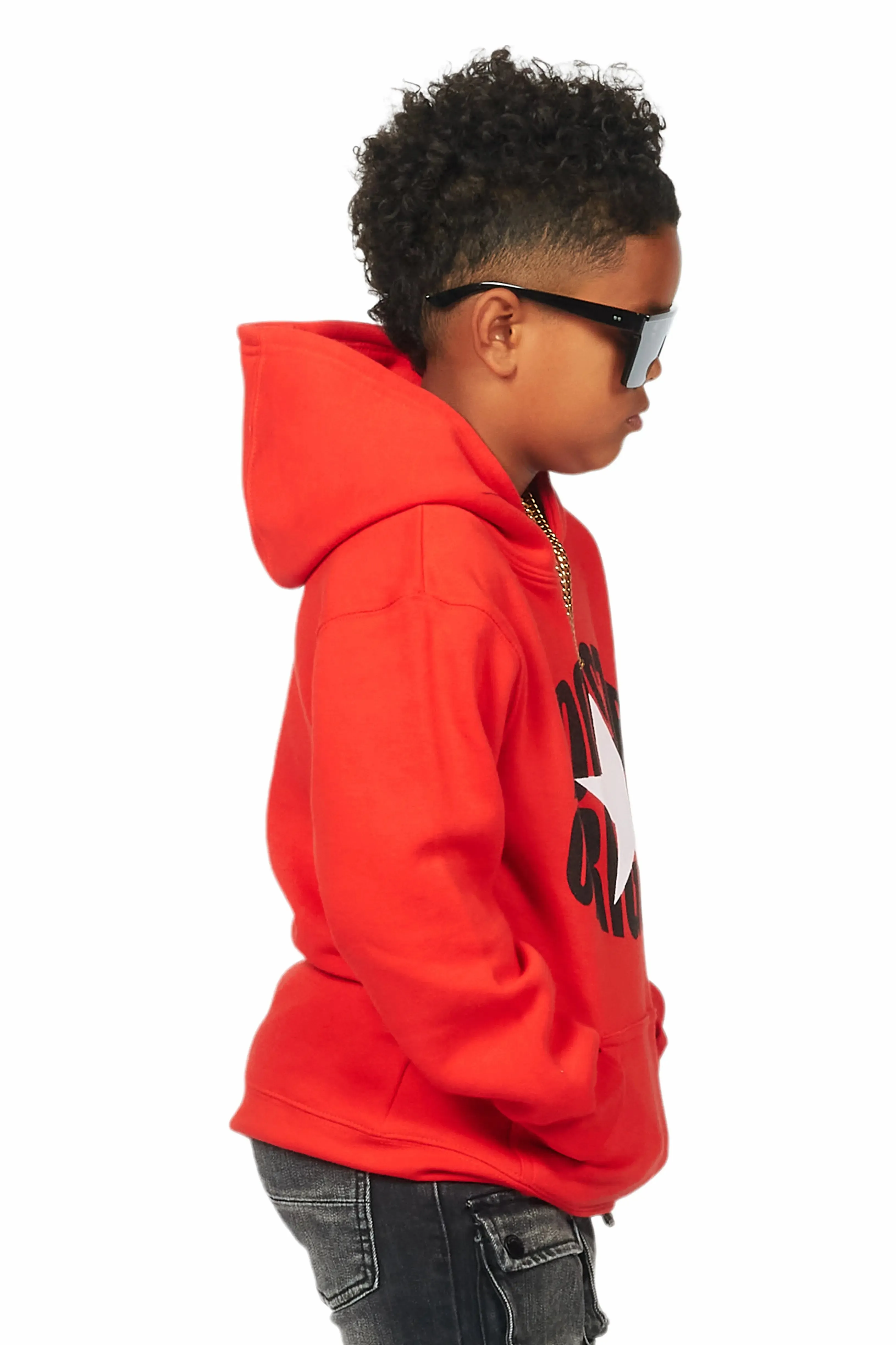 Boys Ezra Red Graphic Hoodie sold by Rockstar Original product image thumbnail 3