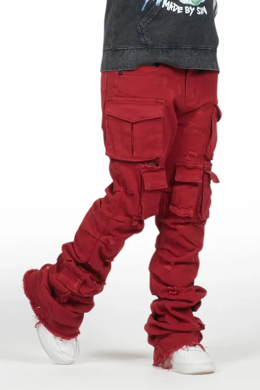 Boys Gentry Red Stacked Flare Jean sold by Rockstar Original