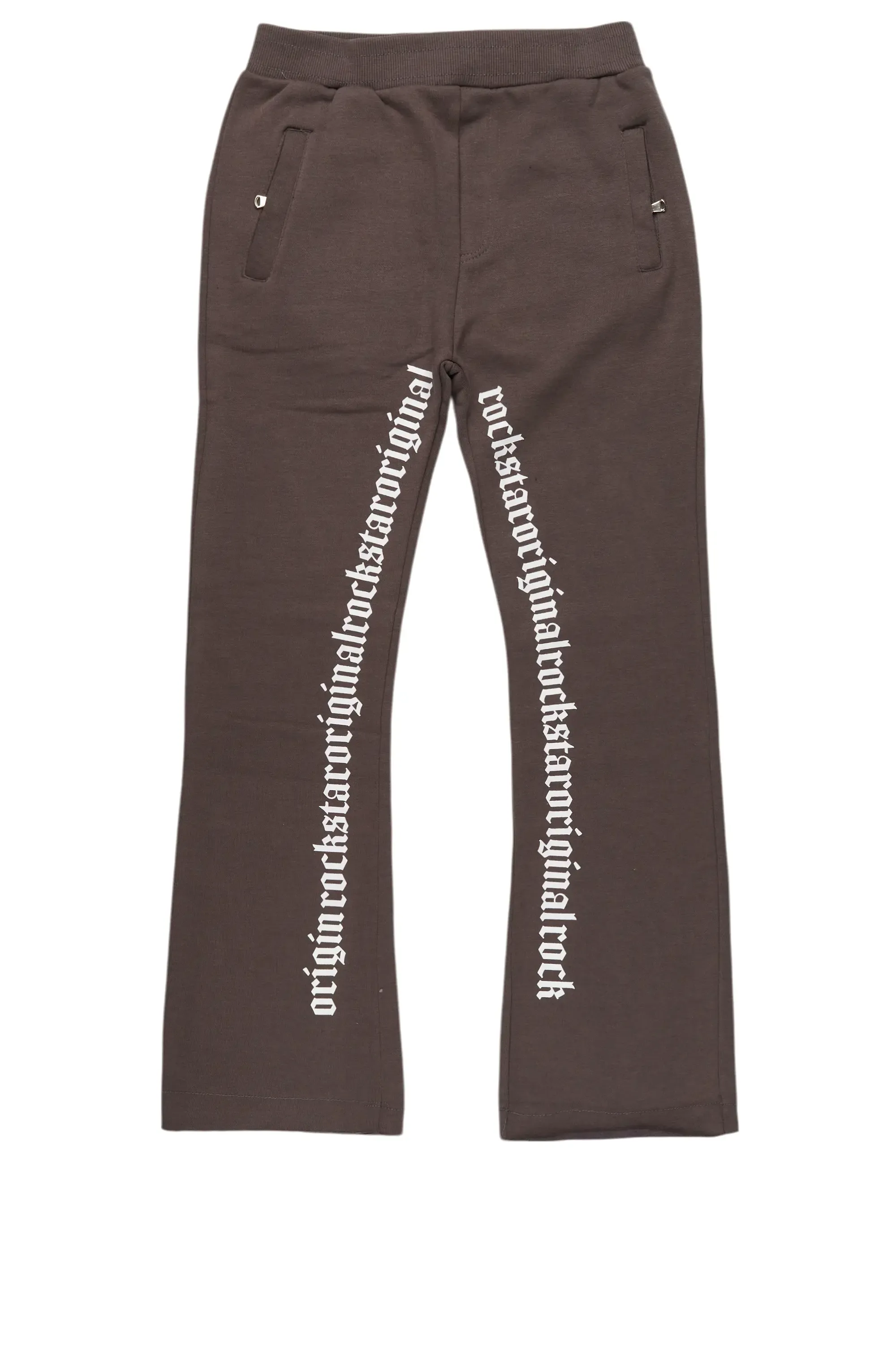 Boys Callie Vintage Grey Stacked Flare Pants sold by Rockstar Original