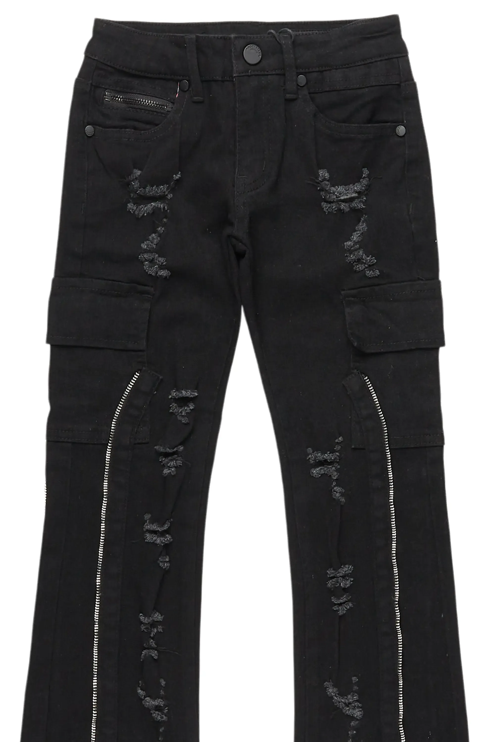 Boys Hutch Black Stacked Flare Jean sold by Rockstar Original product image thumbnail 2