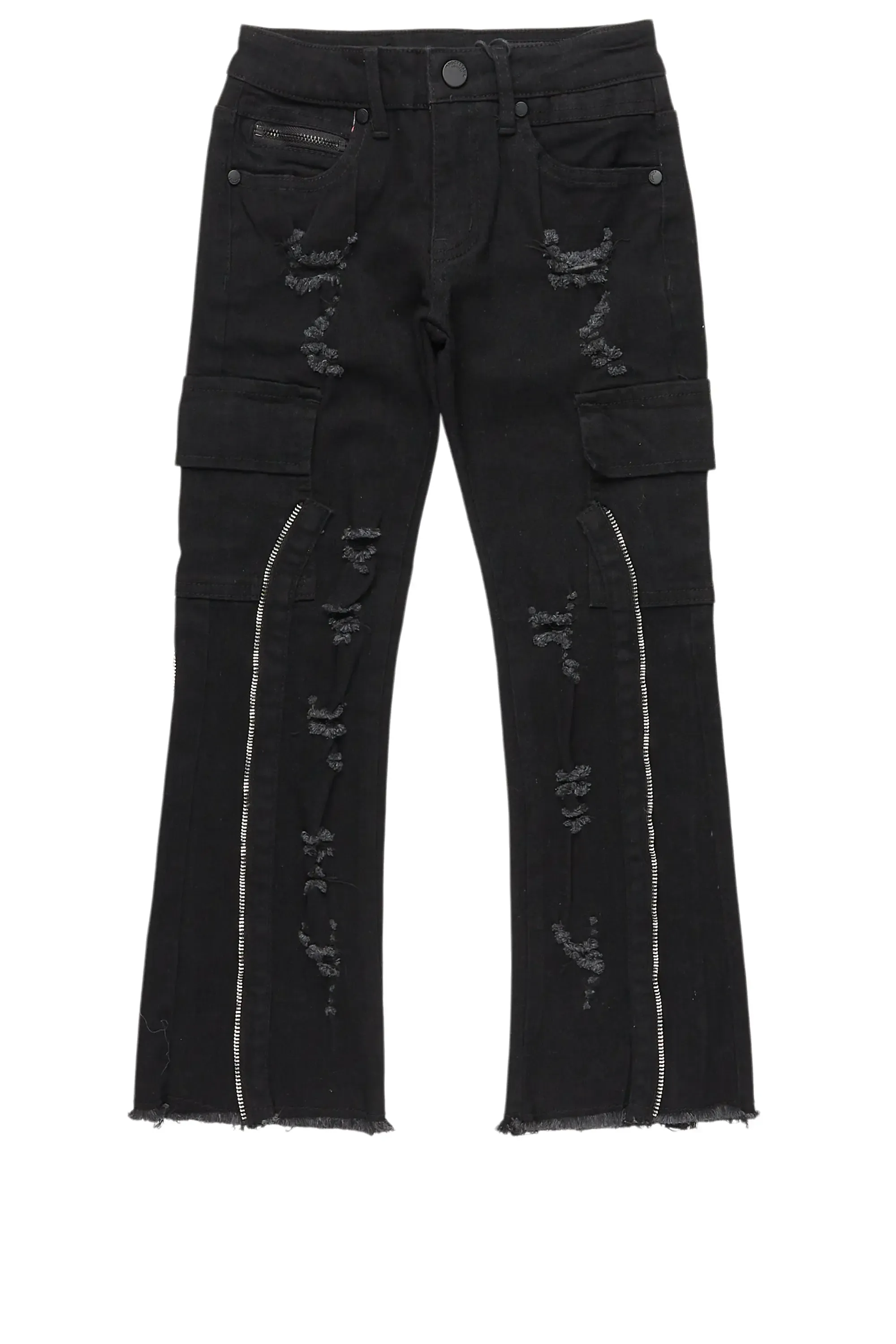 Boys Hutch Black Stacked Flare Jean sold by Rockstar Original