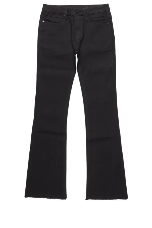 Boys Dag Jet Black Stacked Flare Jean sold by Rockstar Original