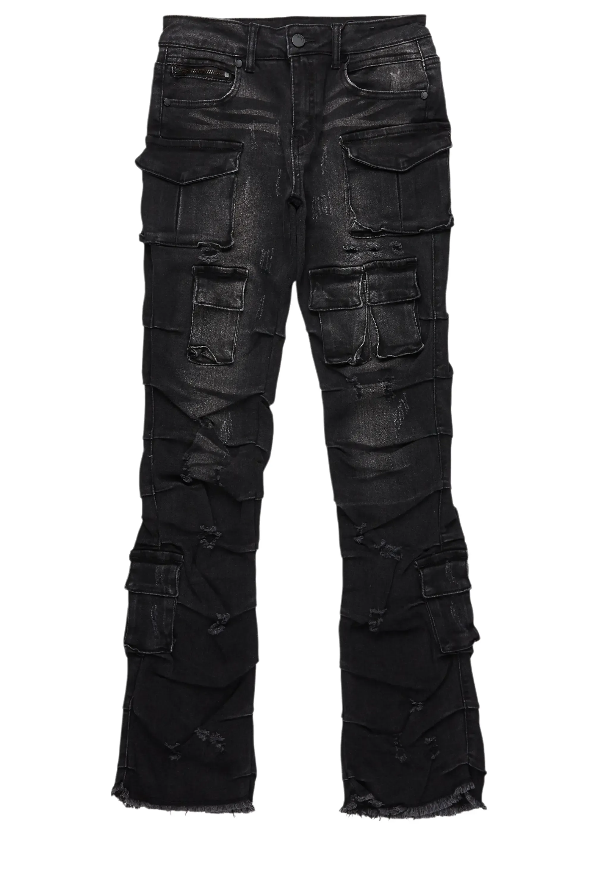 Boys Gentry Dark Grey Stacked Flare Jean sold by Rockstar Original