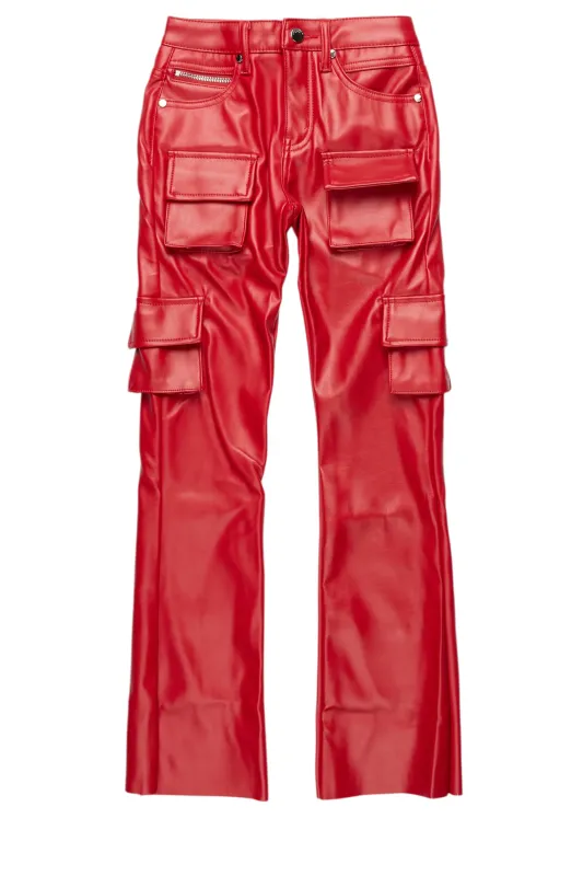 Girls Khaza Red  PU Leather Jean sold by Rockstar Original