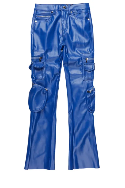 Boys Sutton Royal Blue  PU Leather Jean sold by Rockstar Original