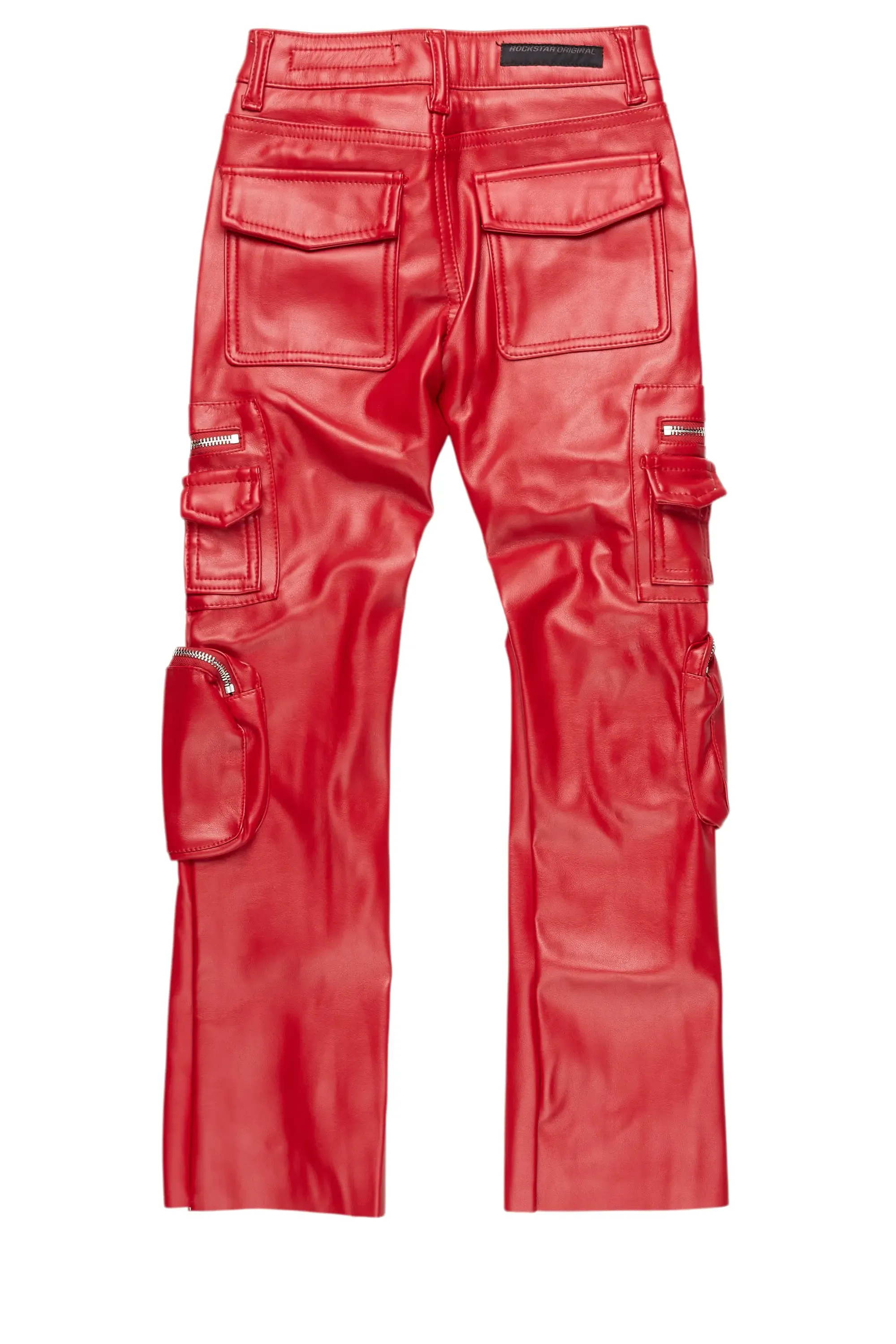 Boys Sutton Red PU Leather Jean sold by Rockstar Original product image thumbnail 3