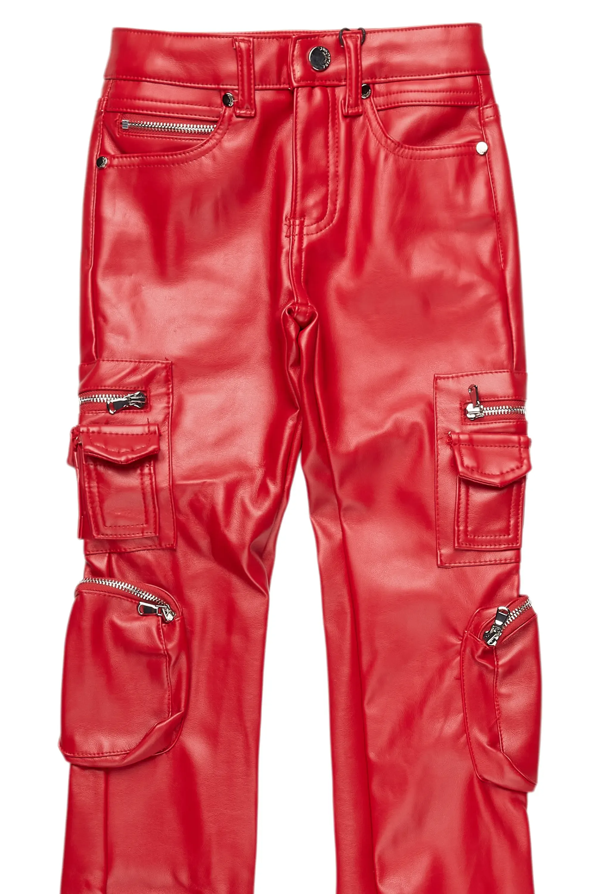 Boys Sutton Red PU Leather Jean sold by Rockstar Original product image thumbnail 2