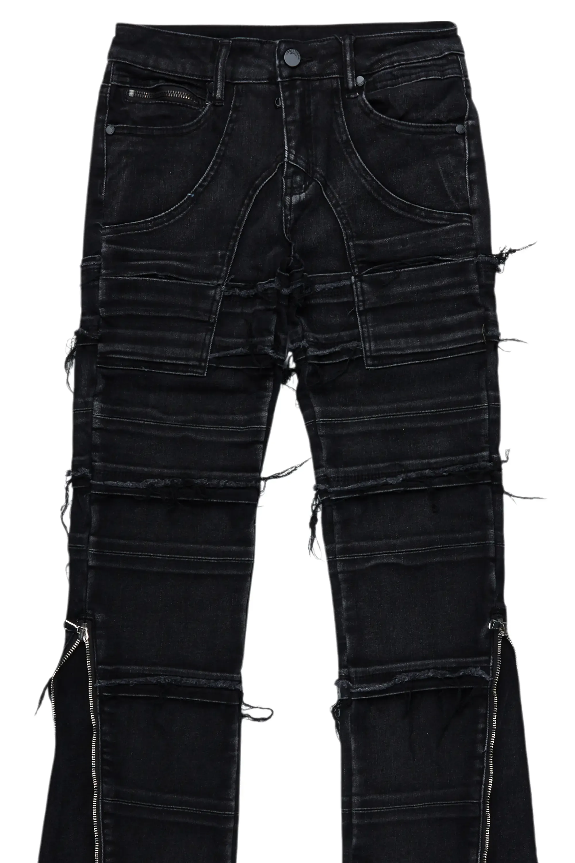 Girls Horado Dark Grey Stacked Flare Jeans sold by Rockstar Original product image thumbnail 2