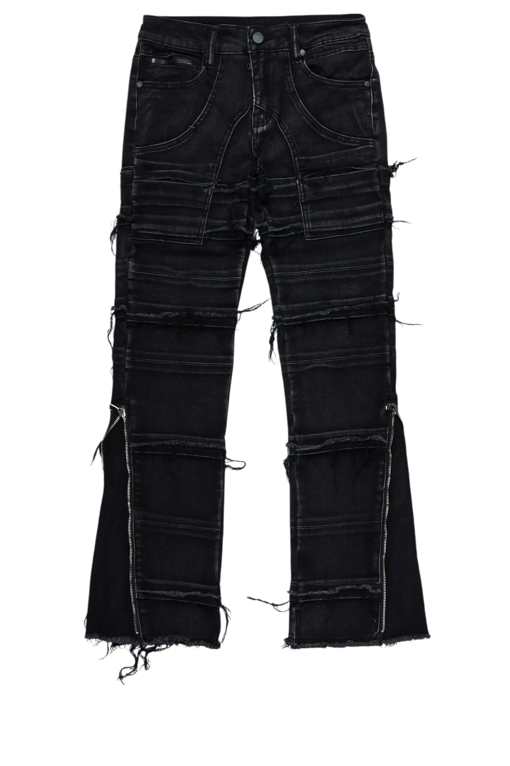 Girls Horado Dark Grey Stacked Flare Jeans sold by Rockstar Original