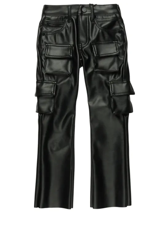 Boys Khaza Black PU Leather Jean sold by Rockstar Original