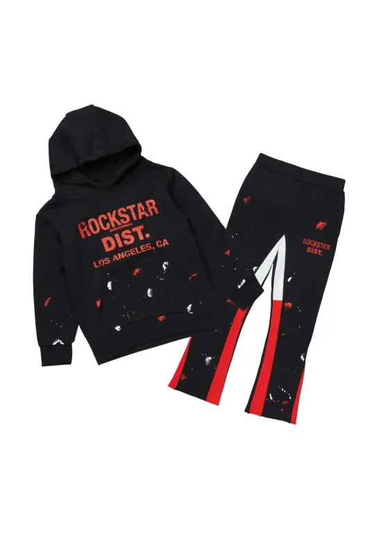 Boys Scottie Black/Red Stacked Flare Track Set sold by Rockstar Original