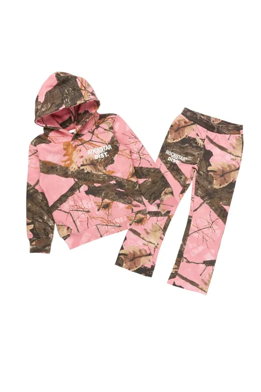 Girls Tabby Pink Graphic Stacked Flare Track Set sold by Rockstar Original