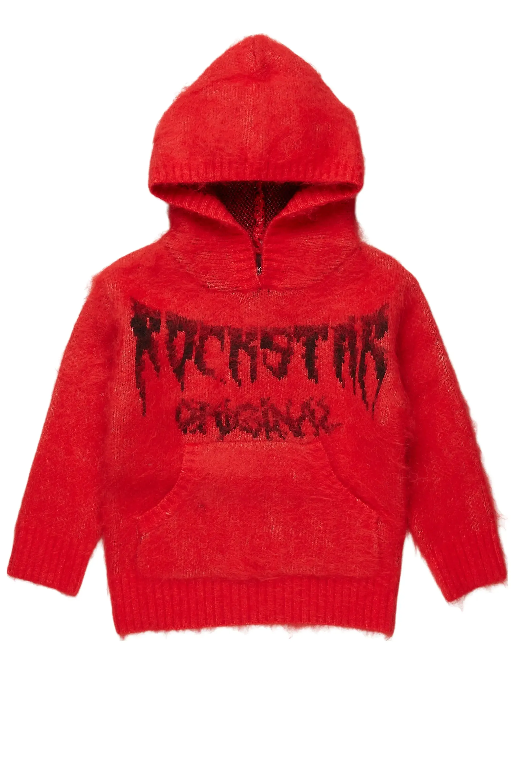 Boys Andros Red Graphic Knit Hoodie sold by Rockstar Original