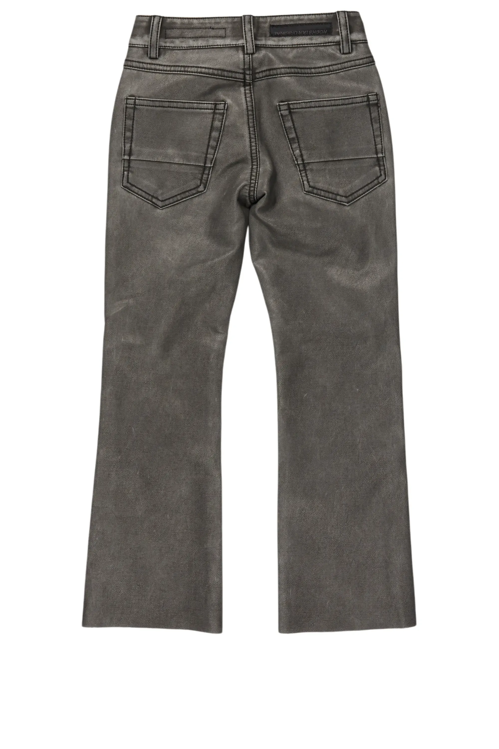 Boys Deco Black Distressed PU Pant Stacked Flare Jean sold by Rockstar Original product image thumbnail 3