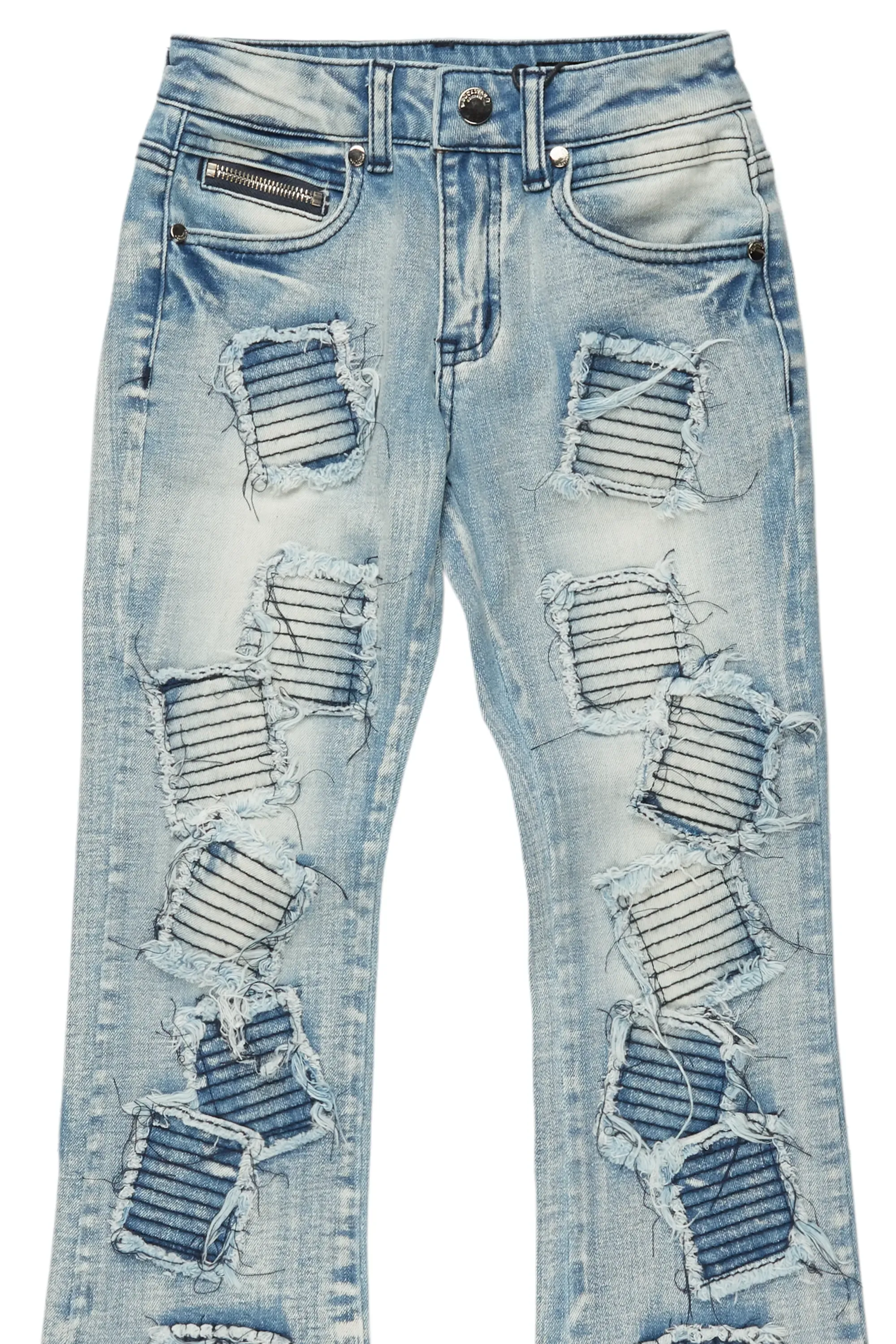 Boys Gawel Blue Stacked Flare Jean sold by Rockstar Original product image thumbnail 2