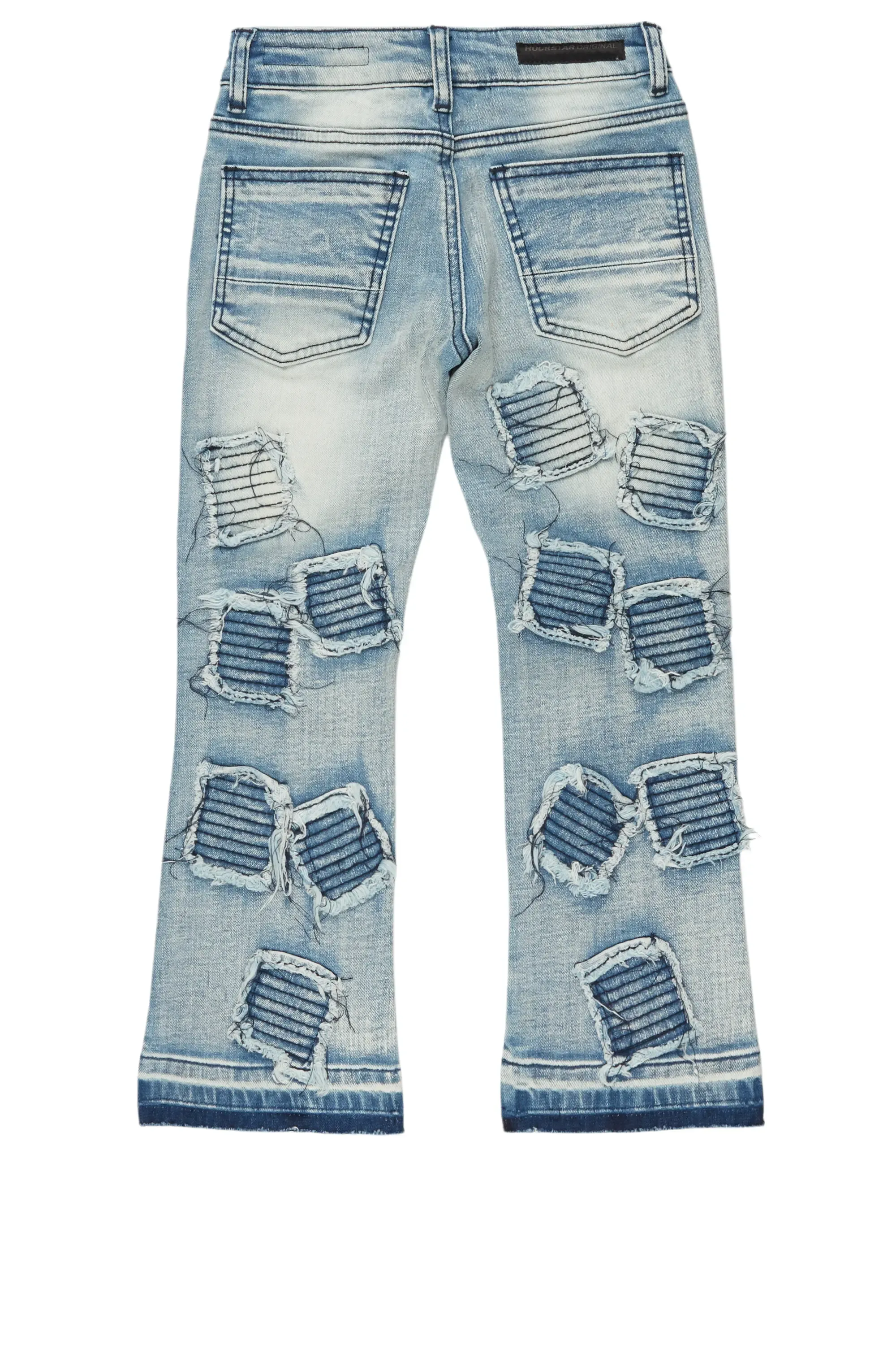 Boys Gawel Blue Stacked Flare Jean sold by Rockstar Original product image thumbnail 3
