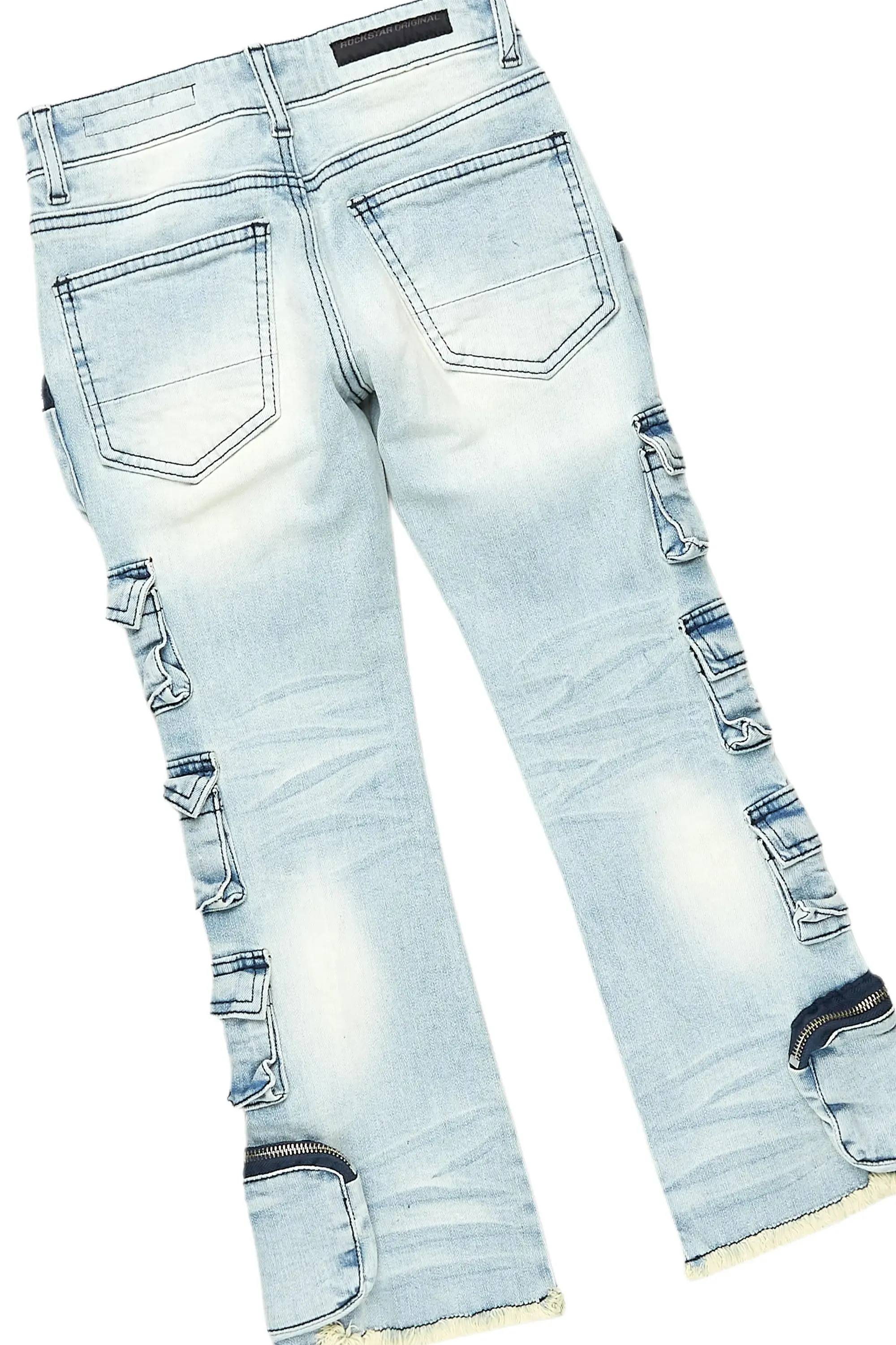 Boys All Eyes Blue/Vintage Grey Hoodie/Stacked Flare Jean Set sold by Rockstar Original product image thumbnail 4