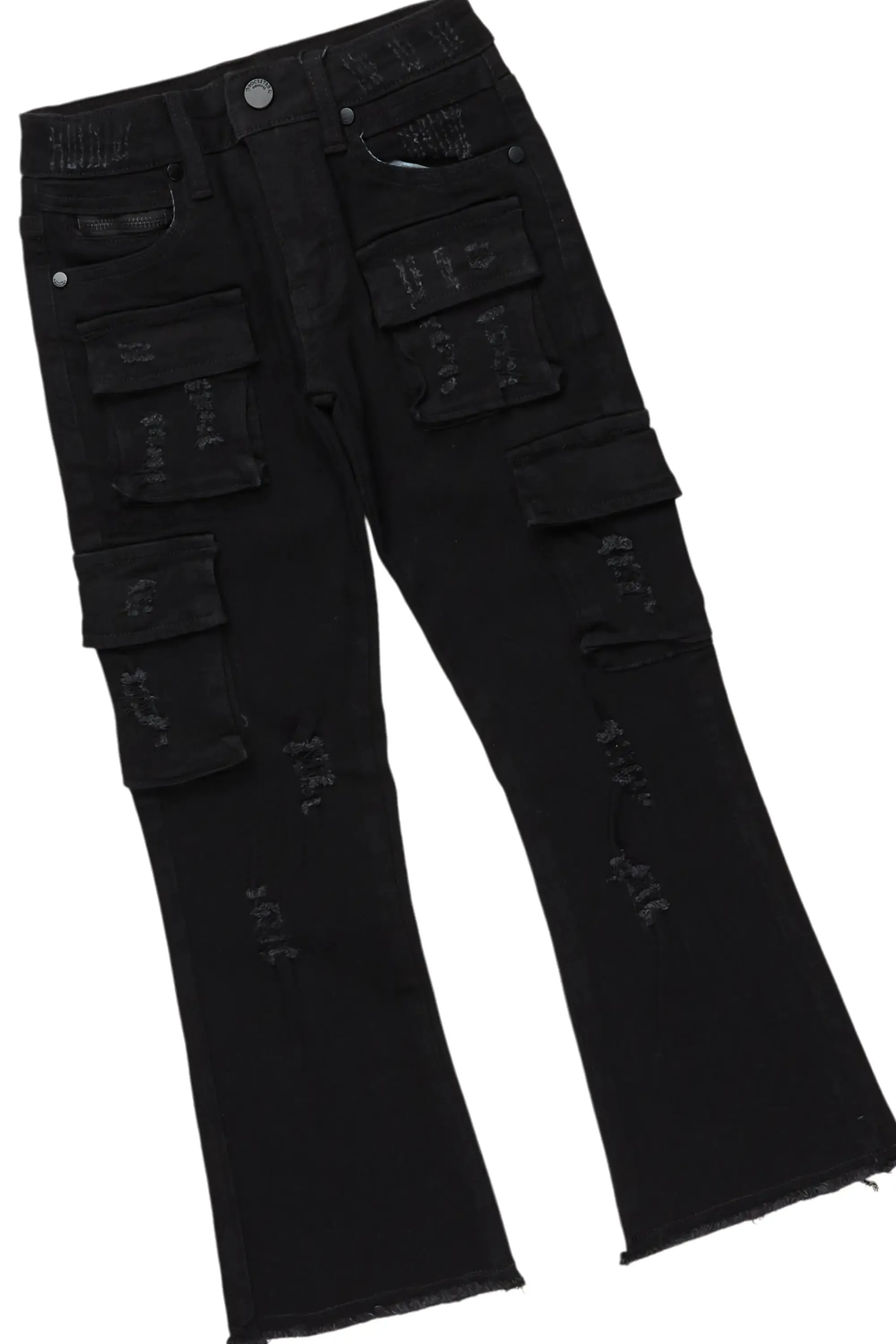 Boys Luxton Vintage Black Hoodie/Stack Flare Jean Set sold by Rockstar Original product image thumbnail 3