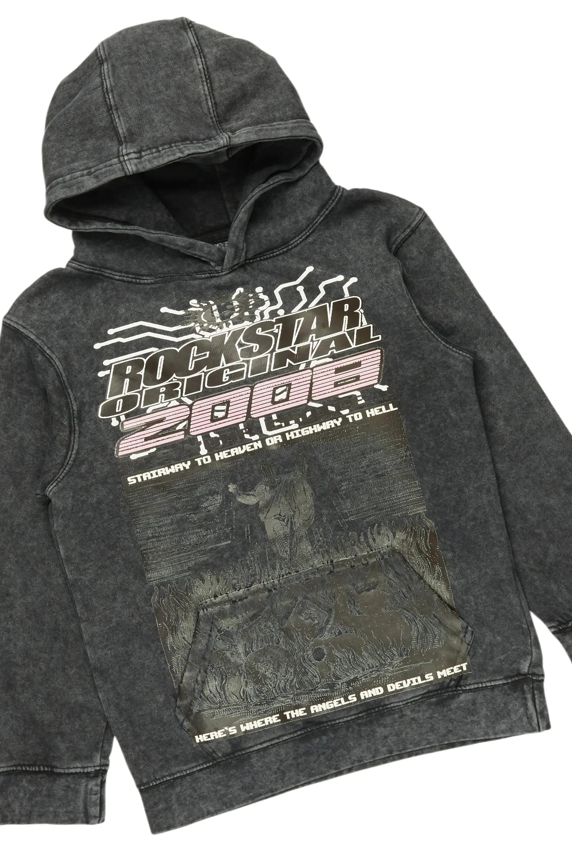 Boys Luxton Vintage Black Hoodie/Stack Flare Jean Set sold by Rockstar Original product image thumbnail 2