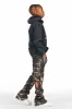 Boys Emilio Black Tree Camo Stacked Flare Track Pant sold by Rockstar Original