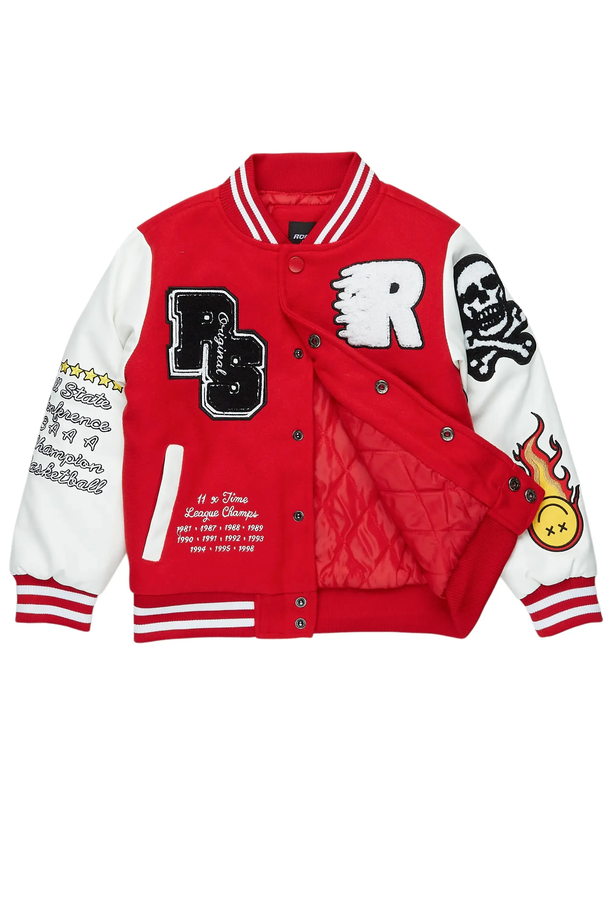 Boys Leaner Red Bomber Jacket sold by Rockstar Original product image thumbnail 3