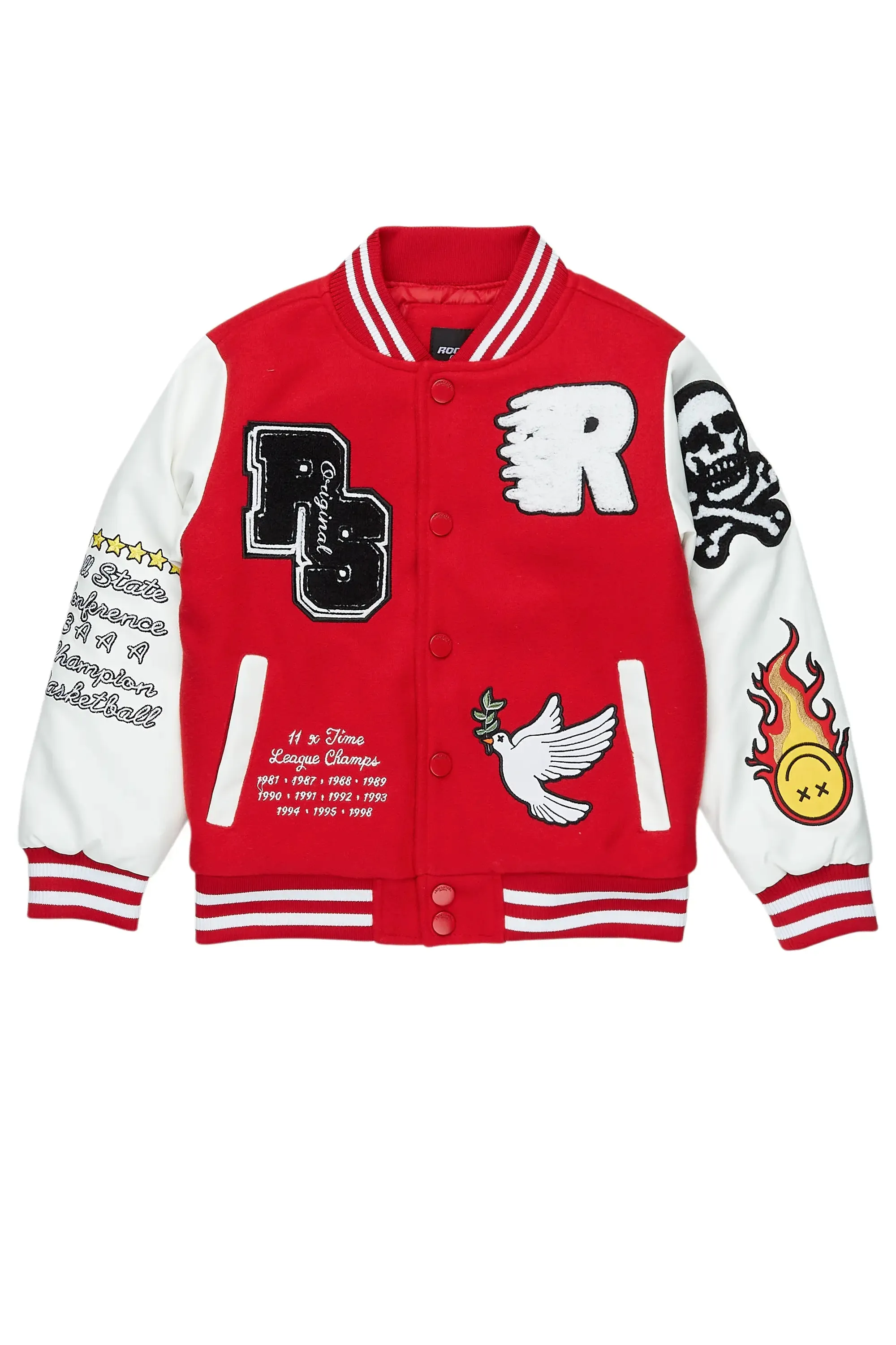 Boys Leaner Red Bomber Jacket sold by Rockstar Original