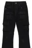 Boys Sterling Black Fringe Stacked Flared Cargo Jean sold by Rockstar Original