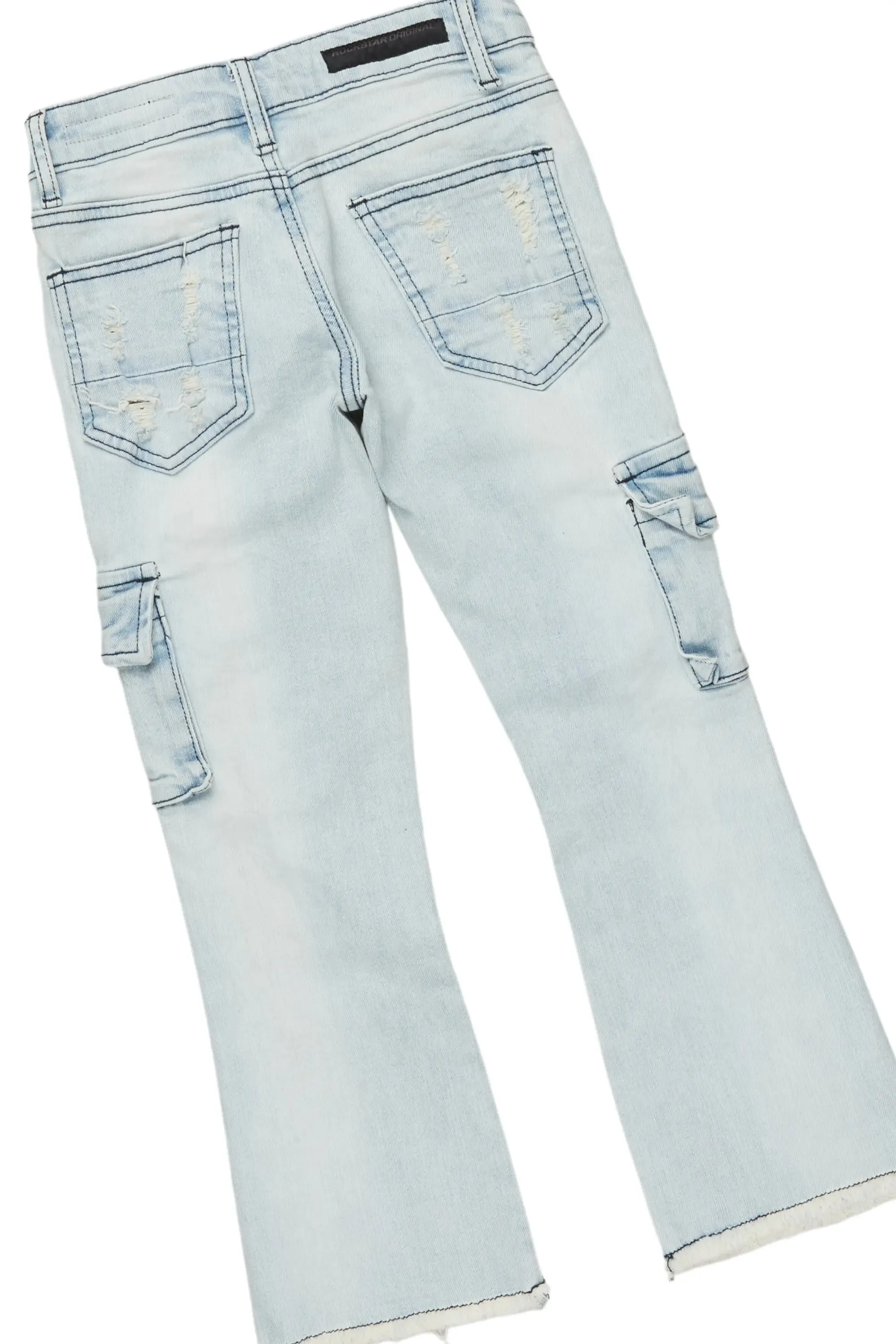 Boys Soweto Beige/Blue Hoodie/Stack Flare Jean Set sold by Rockstar Original product image thumbnail 4