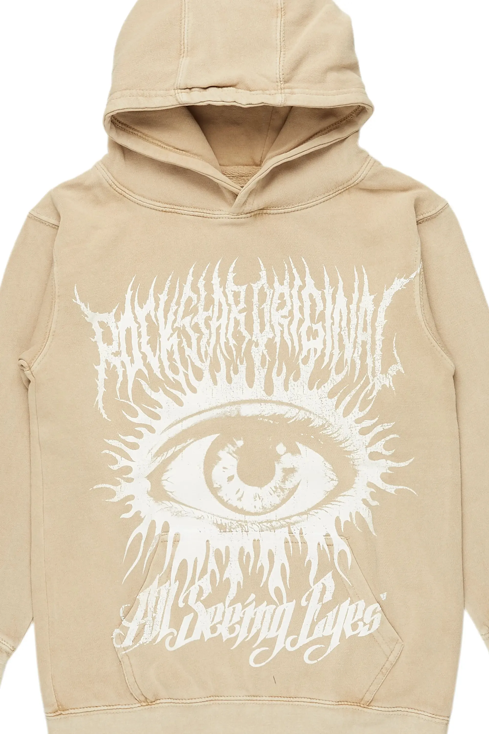 Boys All Eyes Vintage Beige Graphic Hoodie sold by Rockstar Original product image thumbnail 2