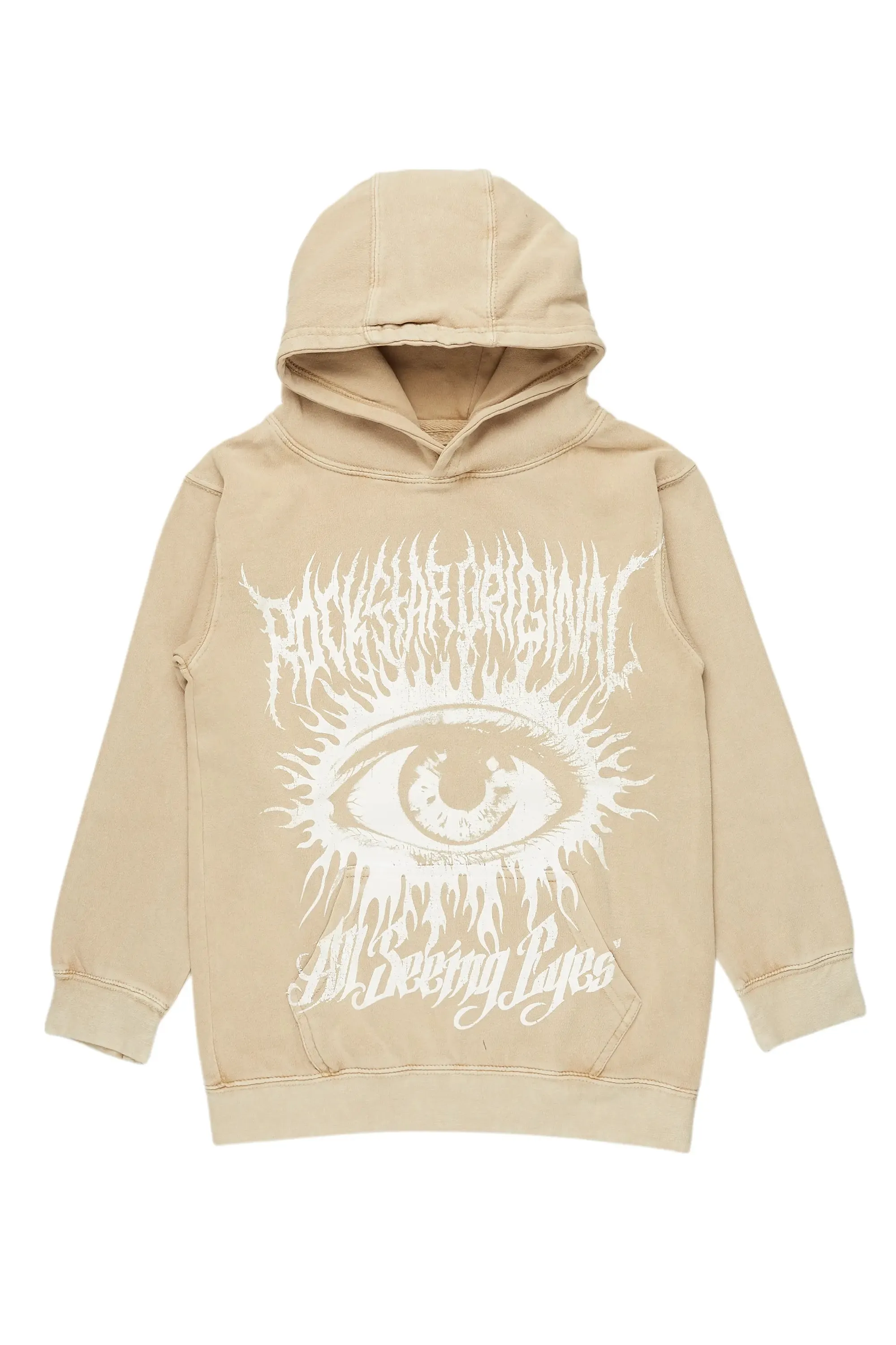 Boys All Eyes Vintage Beige Graphic Hoodie sold by Rockstar Original