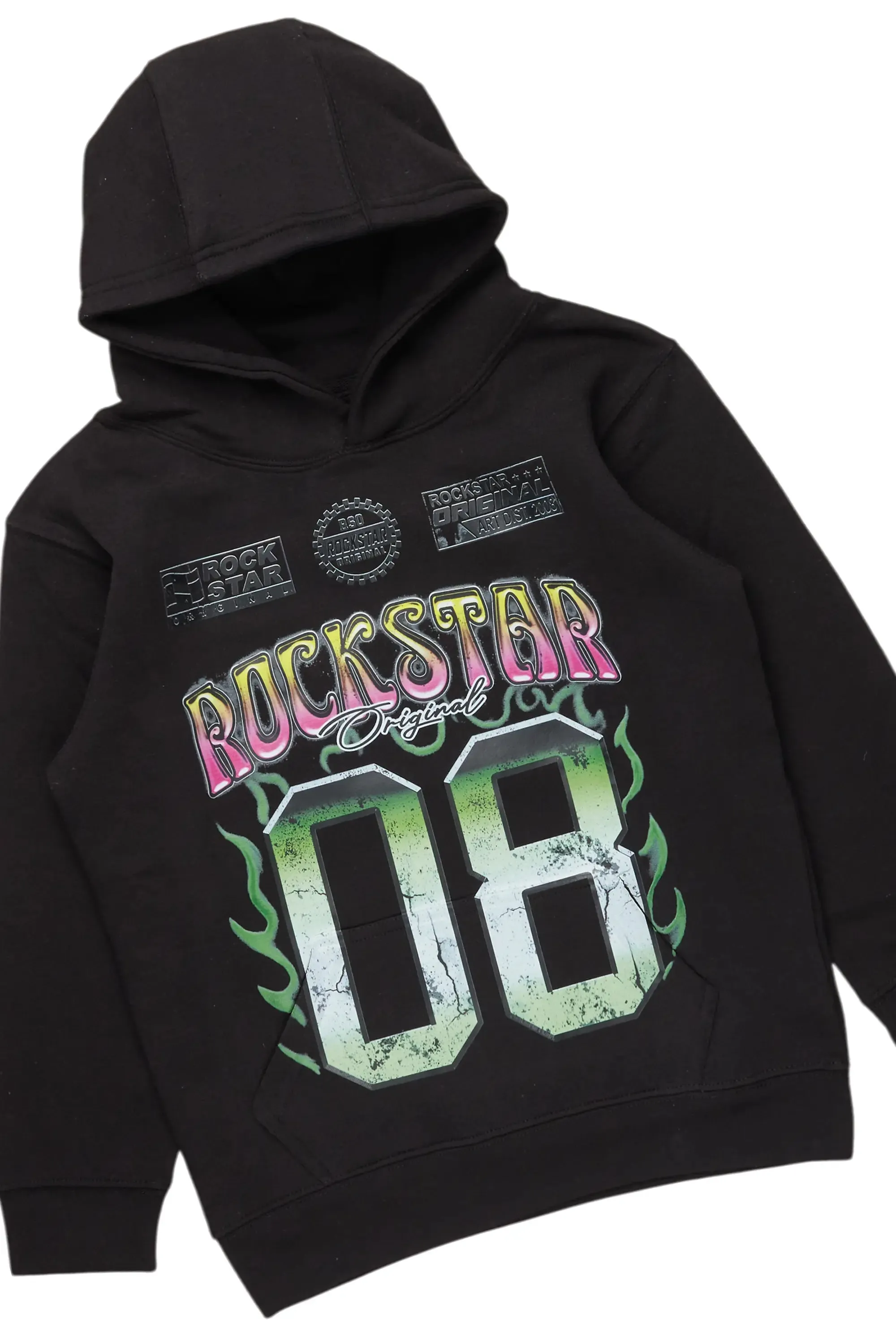 Boys Quito Black/Blue Hoodie/Stacked Flare Jean Set sold by Rockstar Original product image thumbnail 2