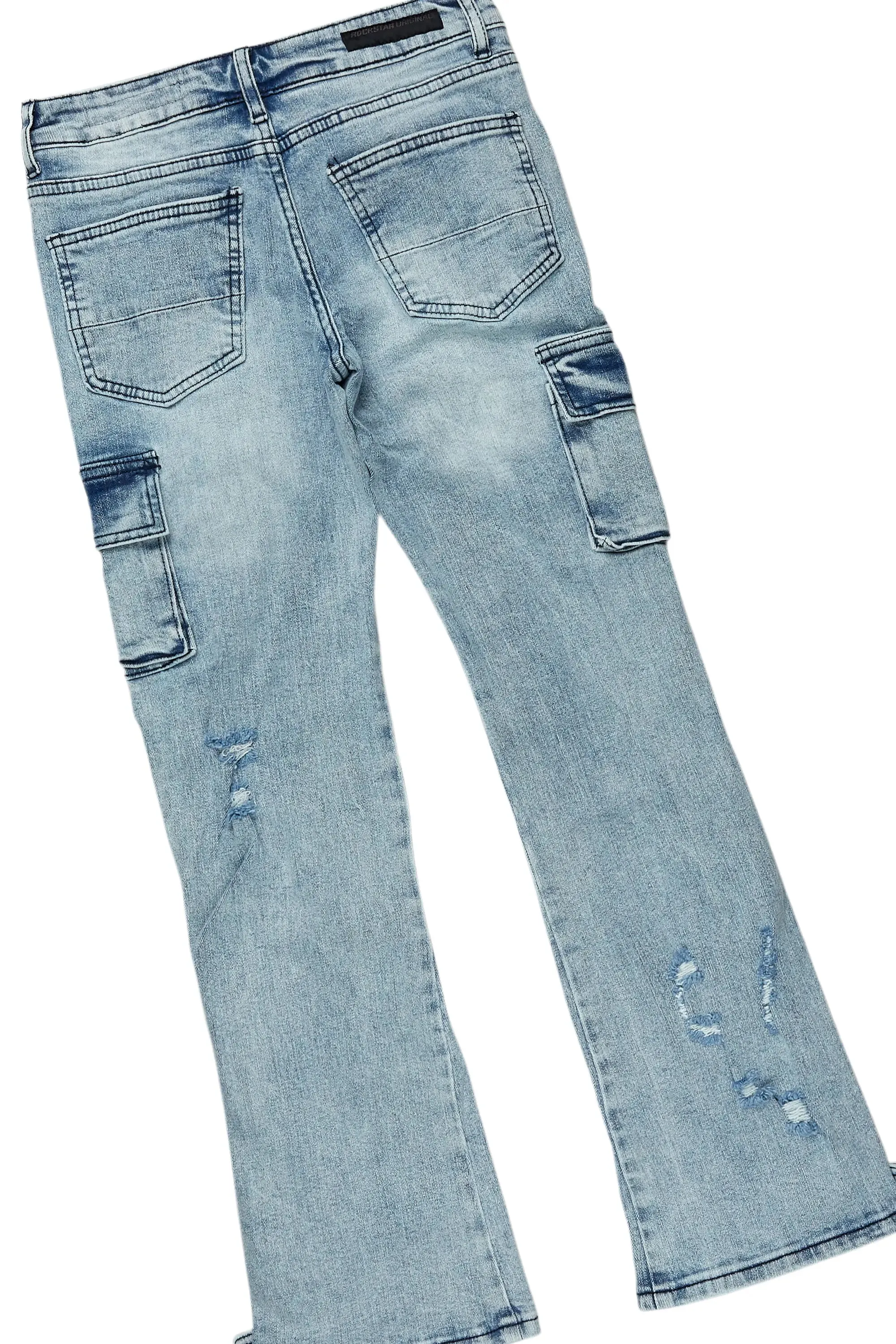 Boys Quito Black/Blue Hoodie/Stacked Flare Jean Set sold by Rockstar Original product image thumbnail 4