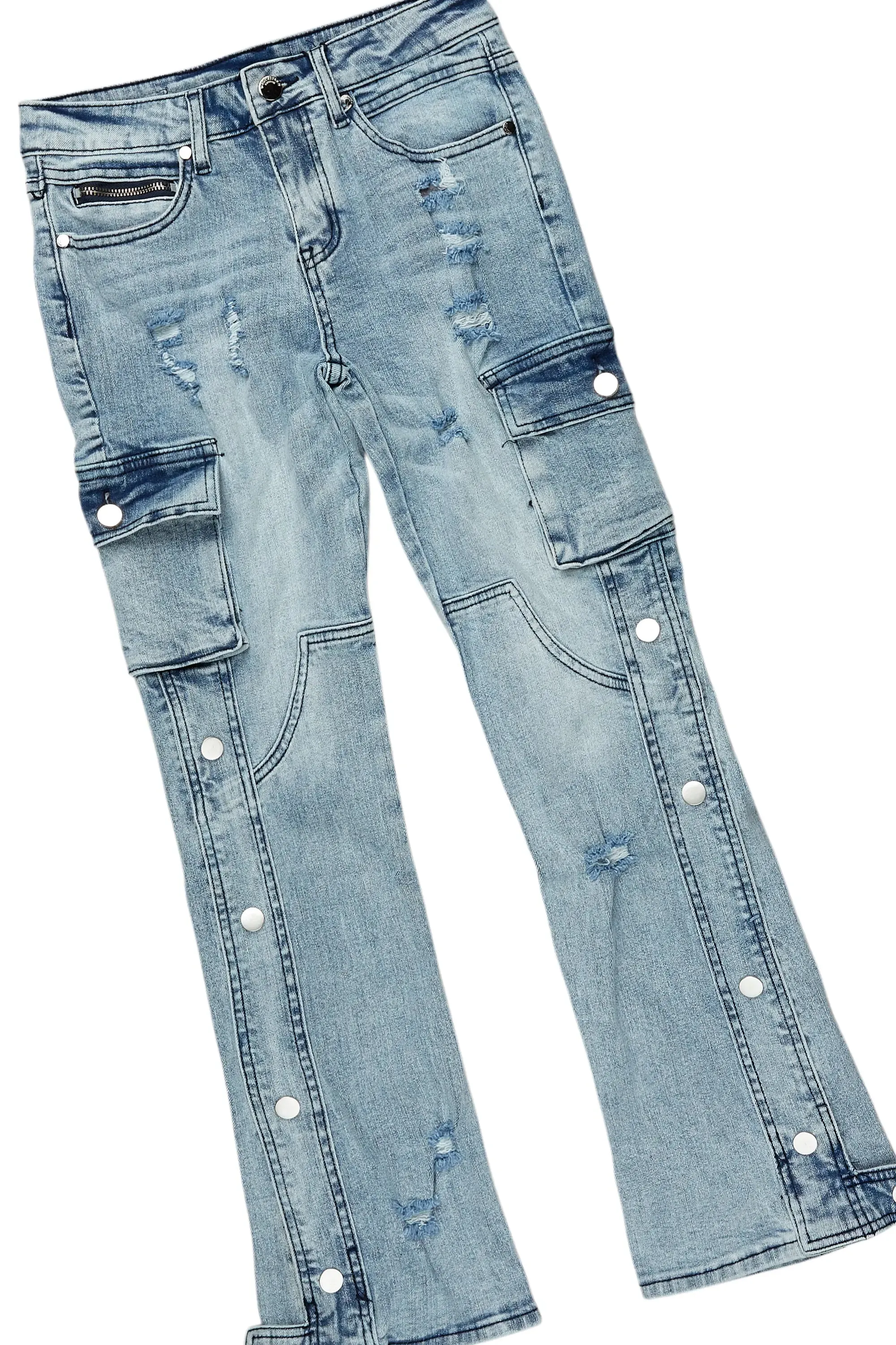 Boys Quito Black/Blue Hoodie/Stacked Flare Jean Set sold by Rockstar Original product image thumbnail 3