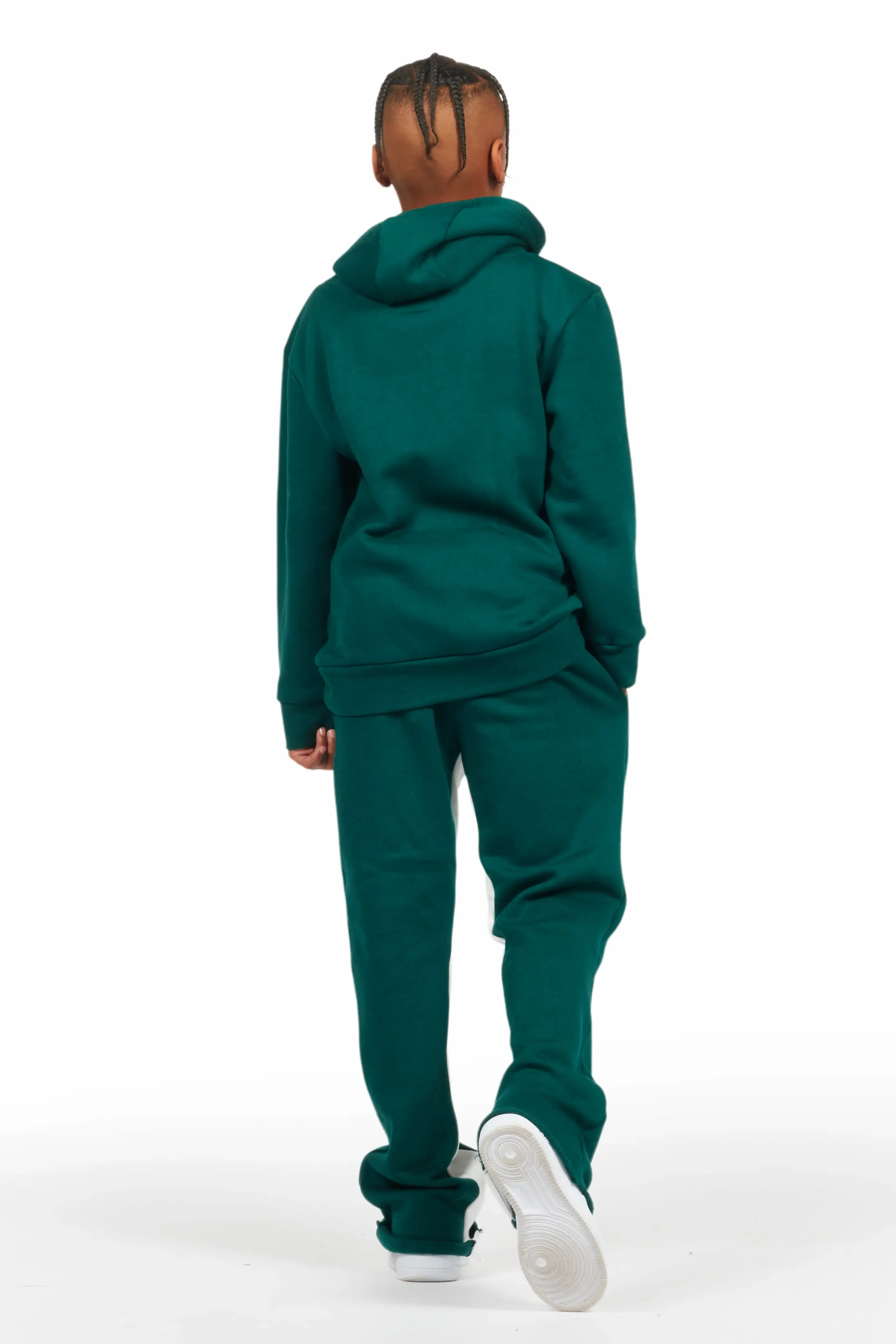 Boys Mallor Dark Green Baggy Stacked Hoodie Track Set sold by Rockstar Original product image thumbnail 5