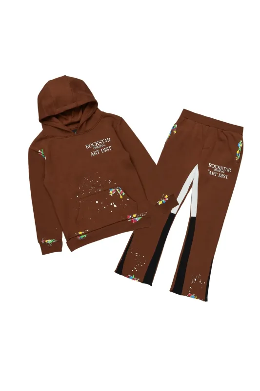 Boys Palmer Brown Stacked Track Set sold by Rockstar Original