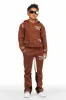 Boys Palmer Brown Stacked Track Set sold by Rockstar Original