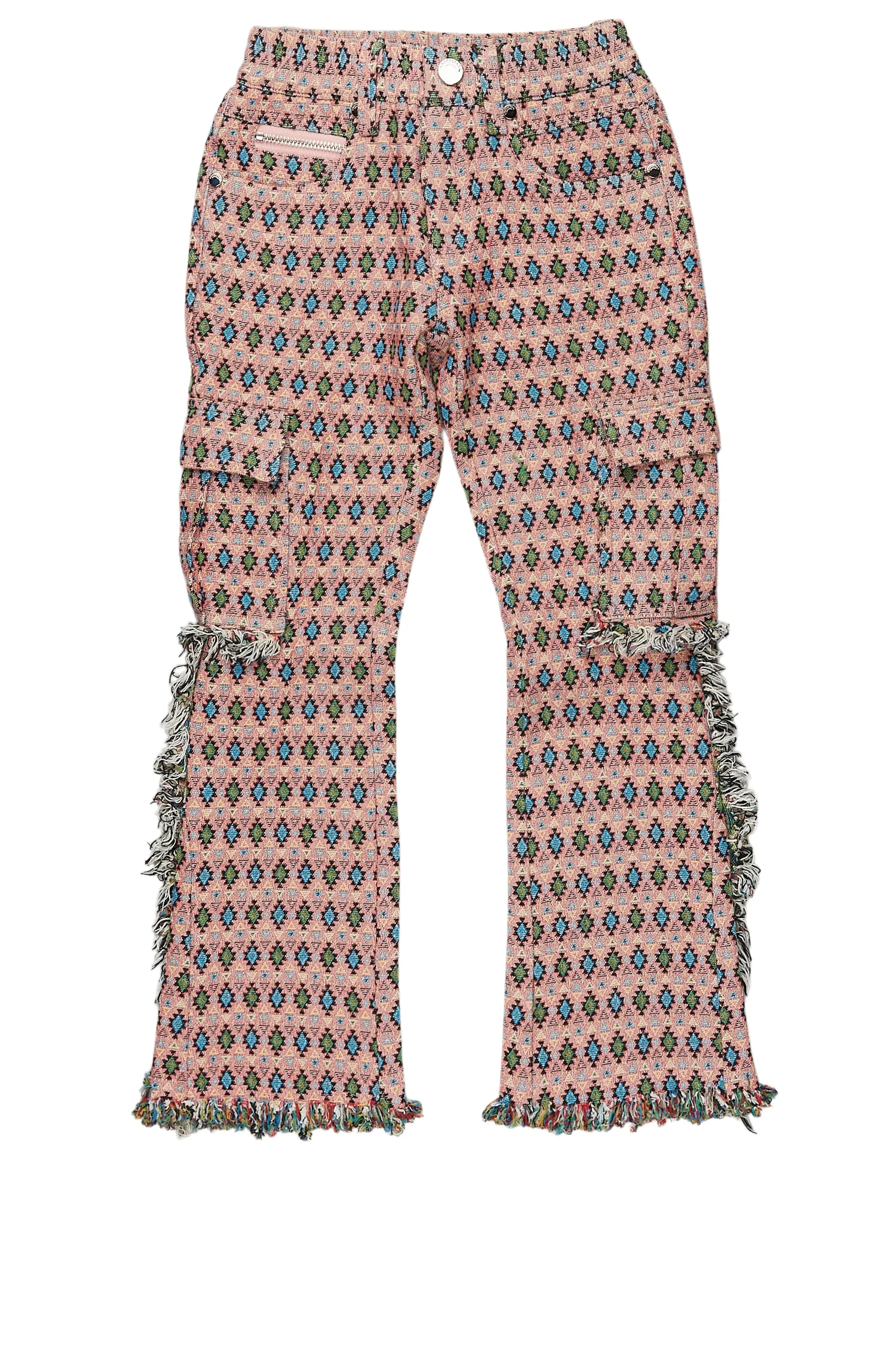 Girls Jude Pink/Multi Slim Flare Pants sold by Rockstar Original