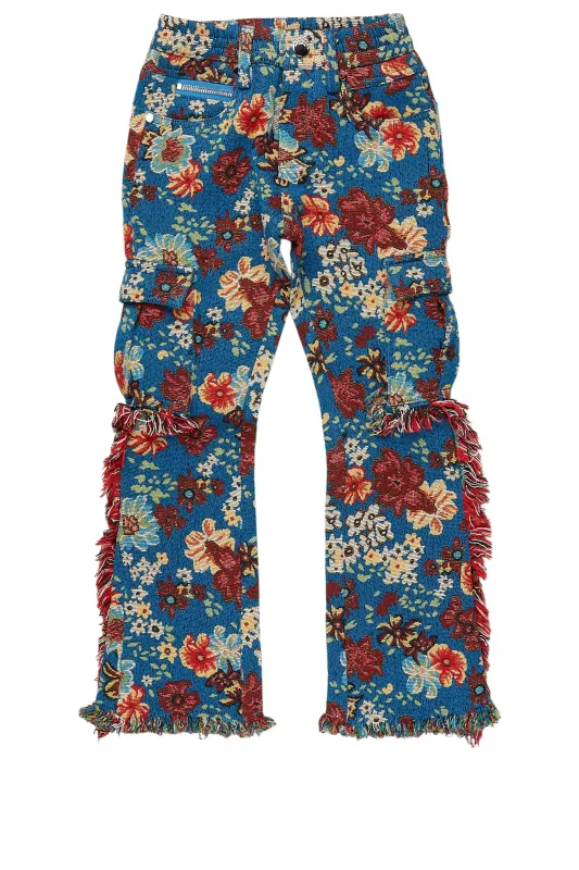 Girls Finna Blue Slim Flare Pants sold by Rockstar Original