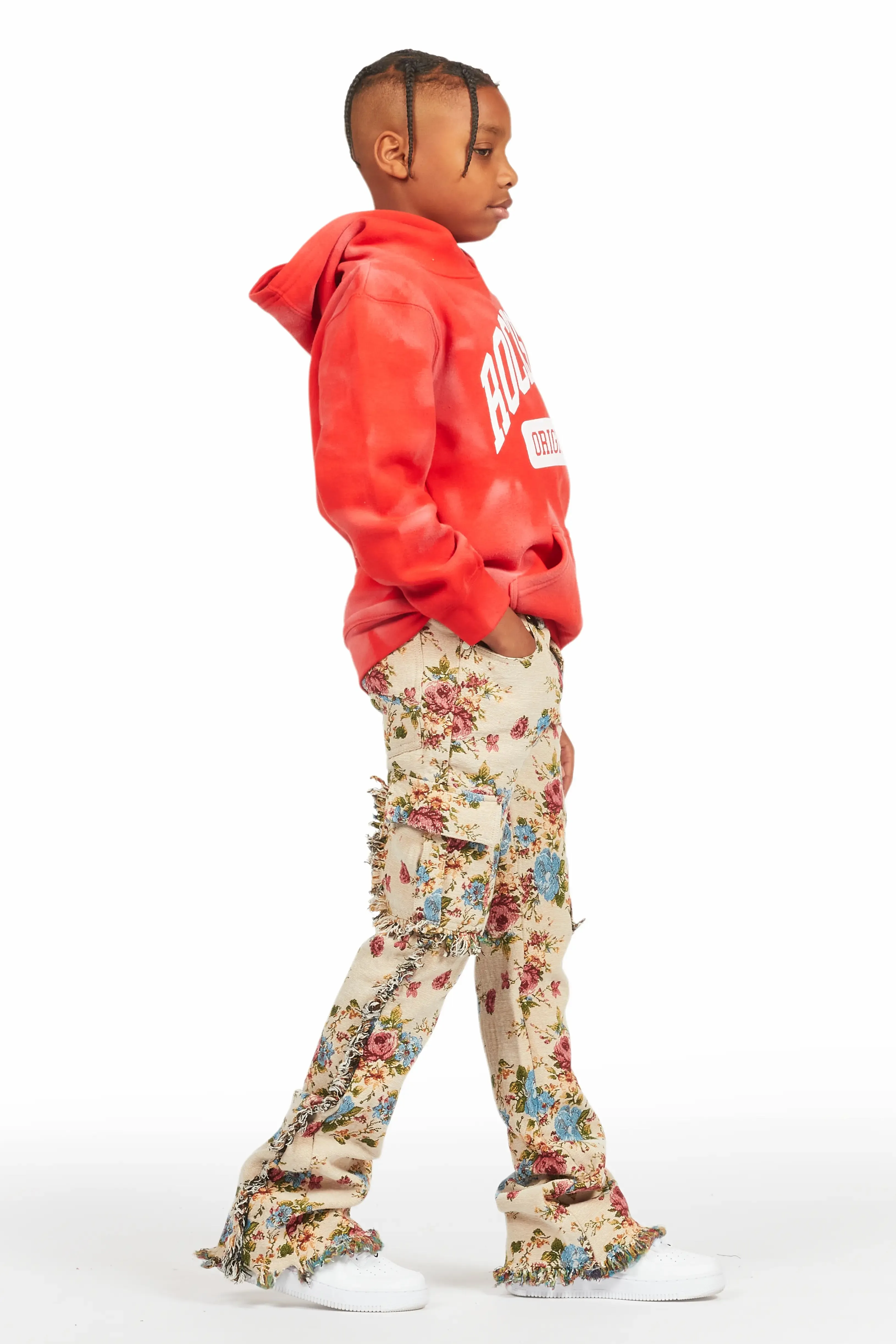 Boys Rhodes Beige/Multi Slim Flare Pants sold by Rockstar Original product image thumbnail 5