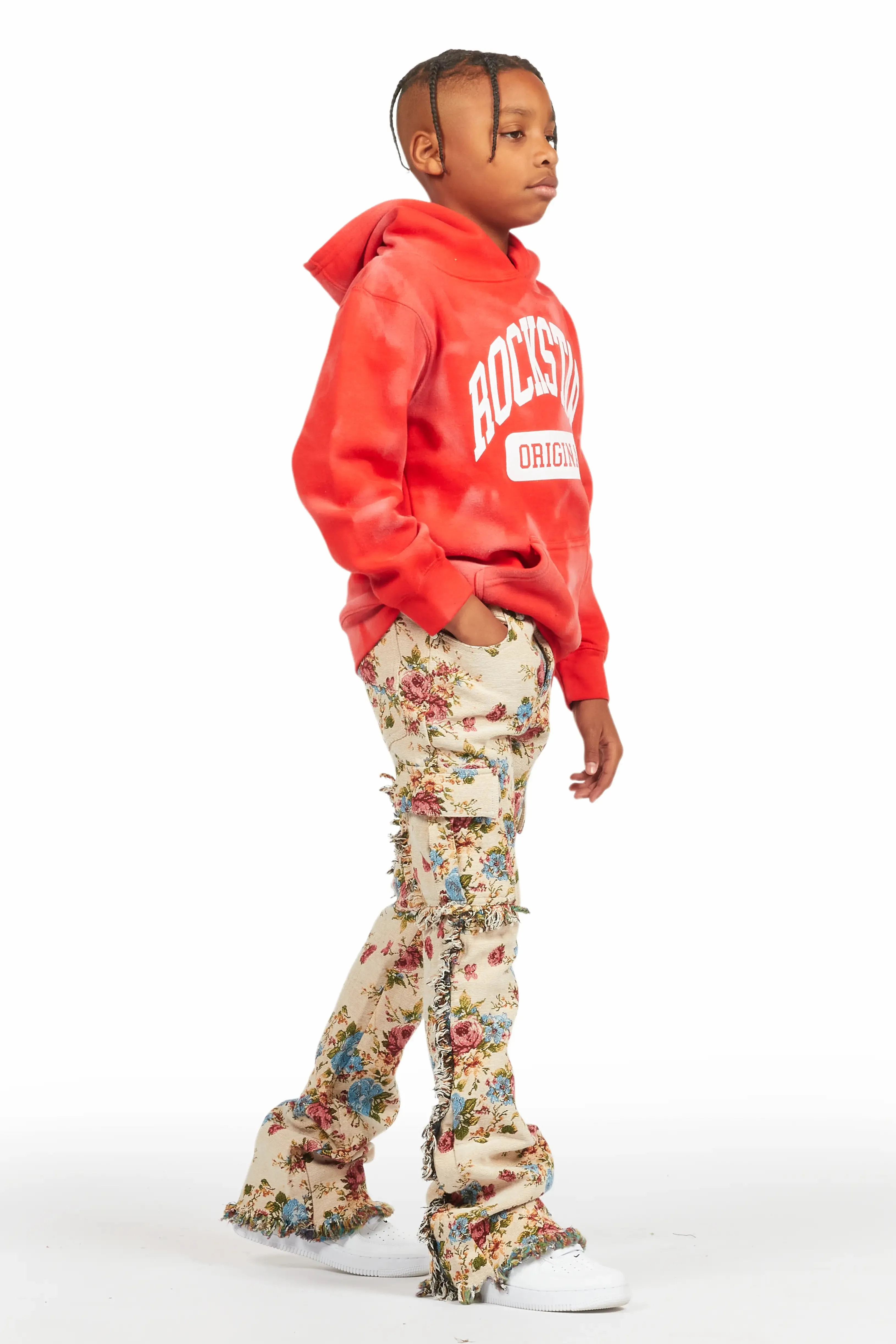 Boys Rhodes Beige/Multi Slim Flare Pants sold by Rockstar Original product image thumbnail 4