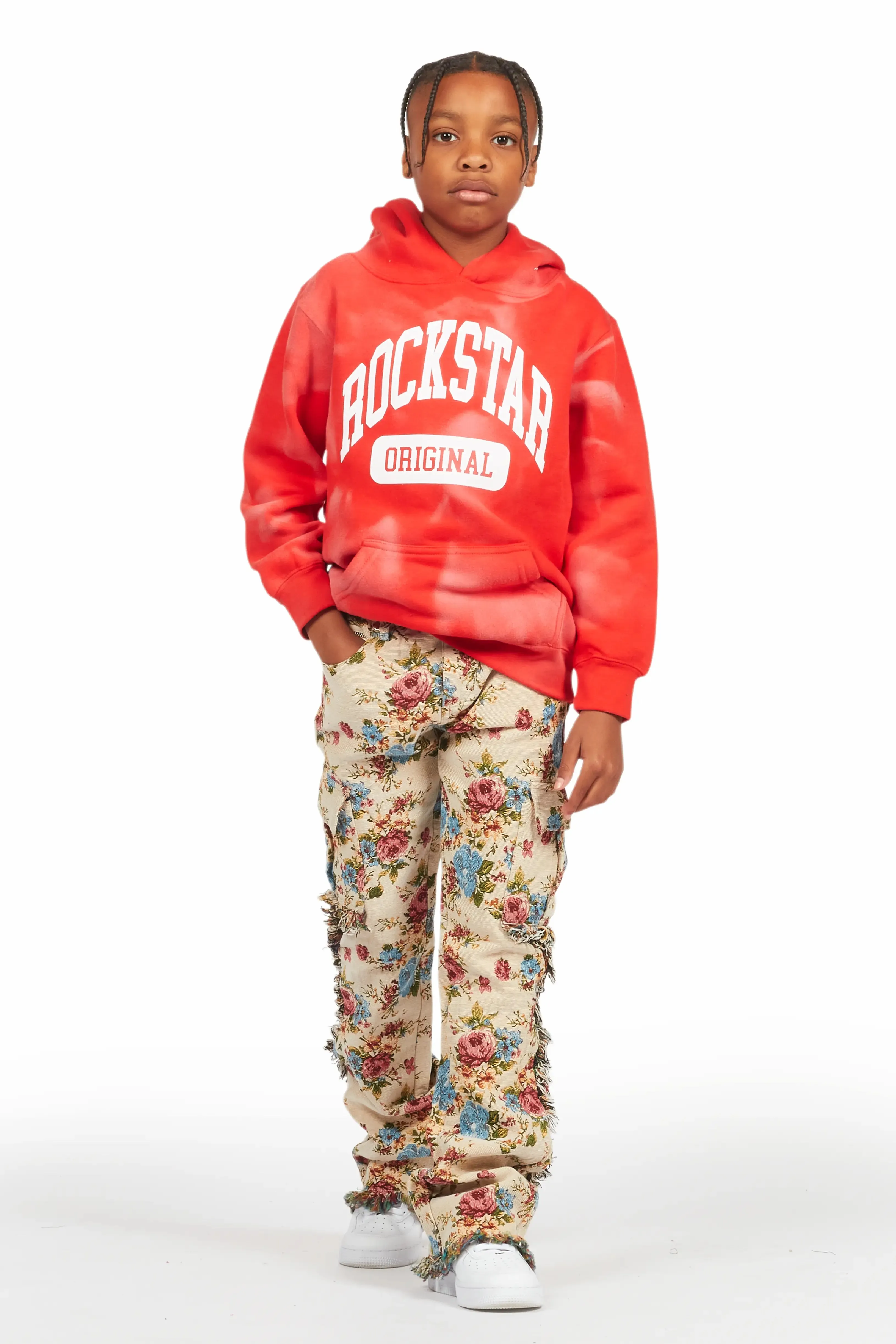 Boys Rhodes Beige/Multi Slim Flare Pants sold by Rockstar Original product image thumbnail 3