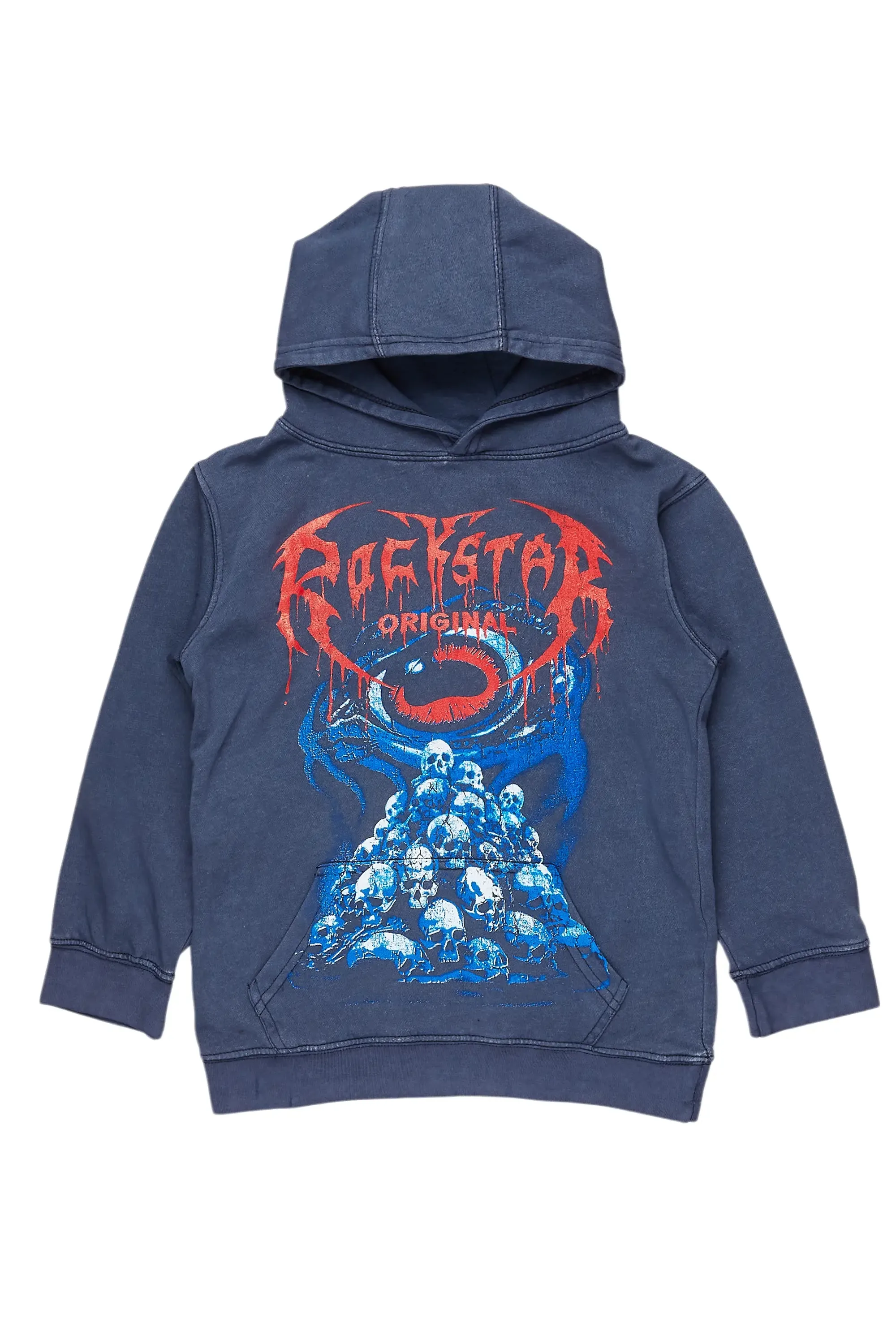 Boys Vicious Vintage Navy Graphic Hoodie sold by Rockstar Original