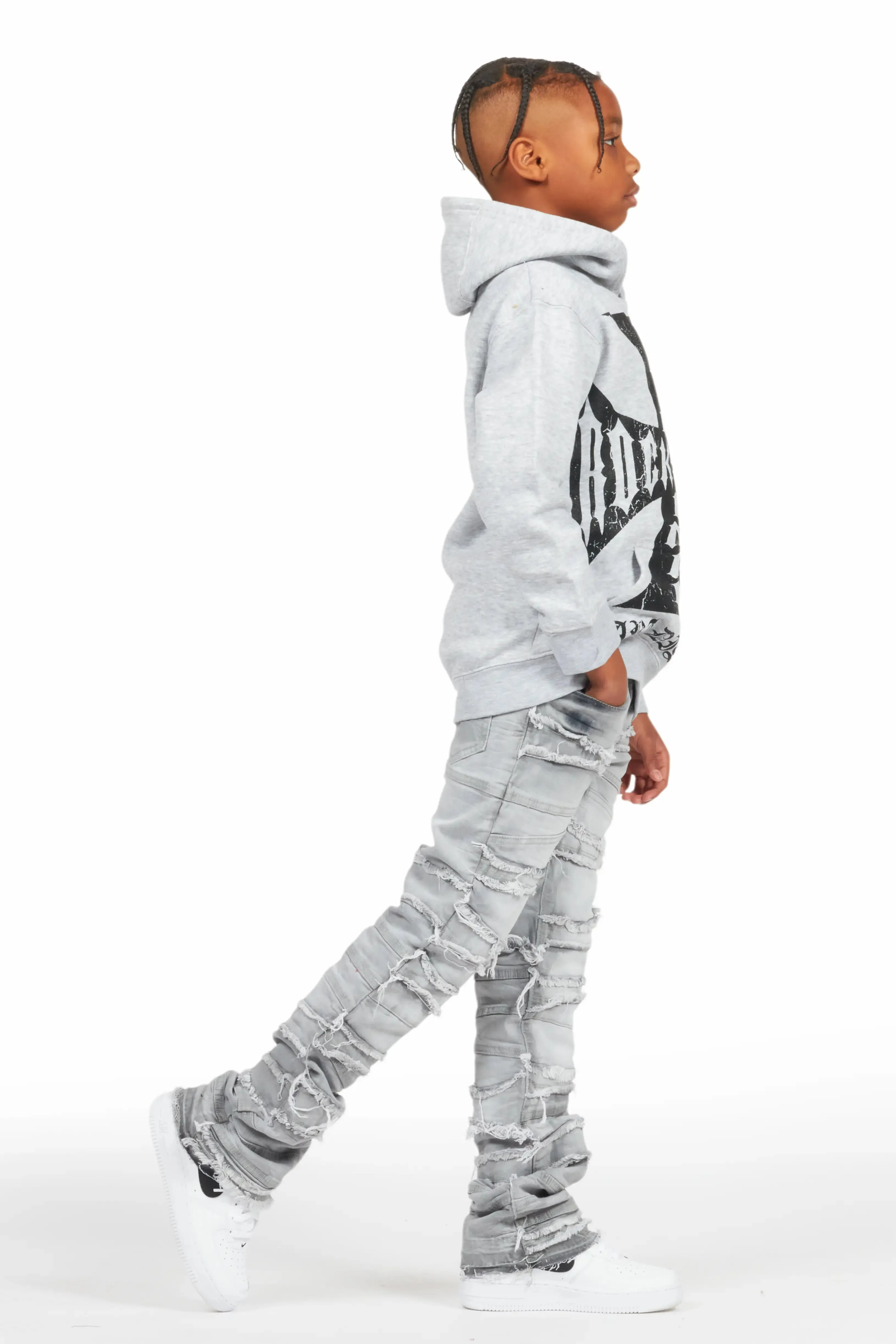 Boys Franko Light Grey Slim Fit Jean sold by Rockstar Original product image thumbnail 4