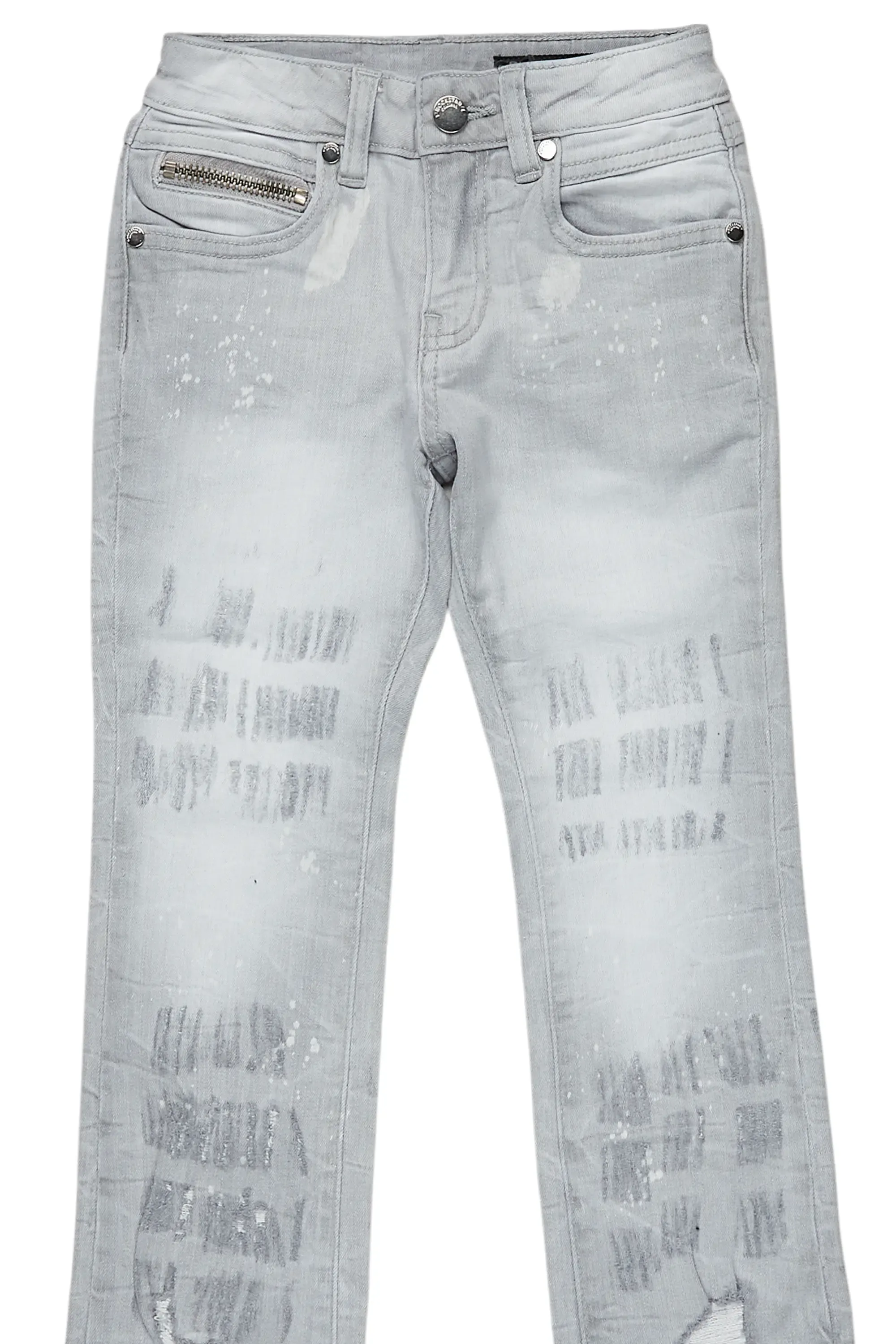 Boys Molter Light Grey Stacked Flare Jean sold by Rockstar Original product image thumbnail 2