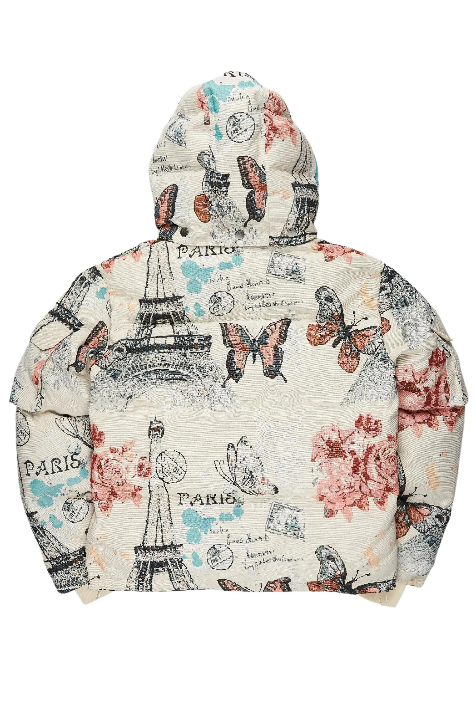 Boys Lamont Beige Tapestry Puffer Jacket sold by Rockstar Original product image thumbnail 4