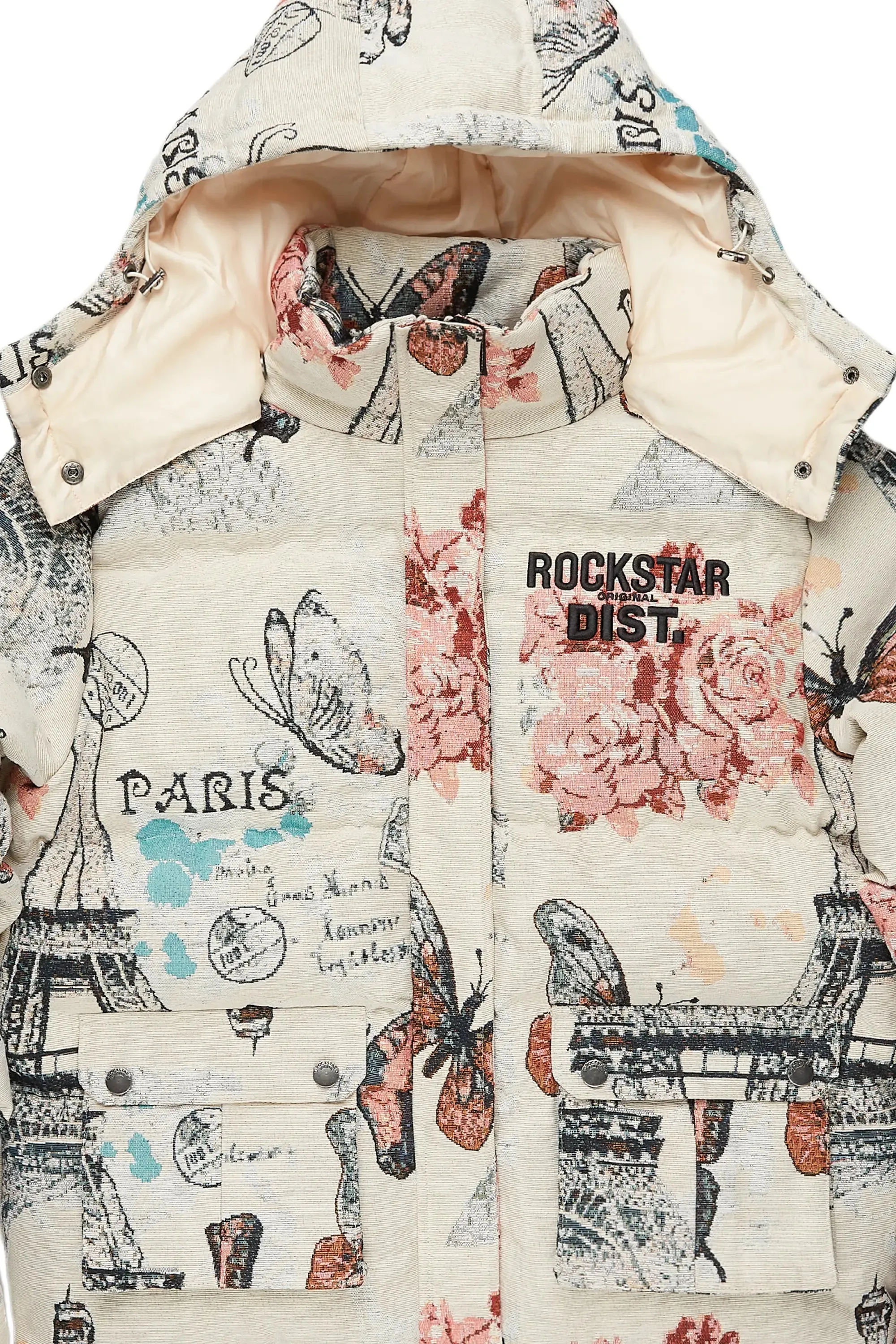 Boys Lamont Beige Tapestry Puffer Jacket sold by Rockstar Original product image thumbnail 3