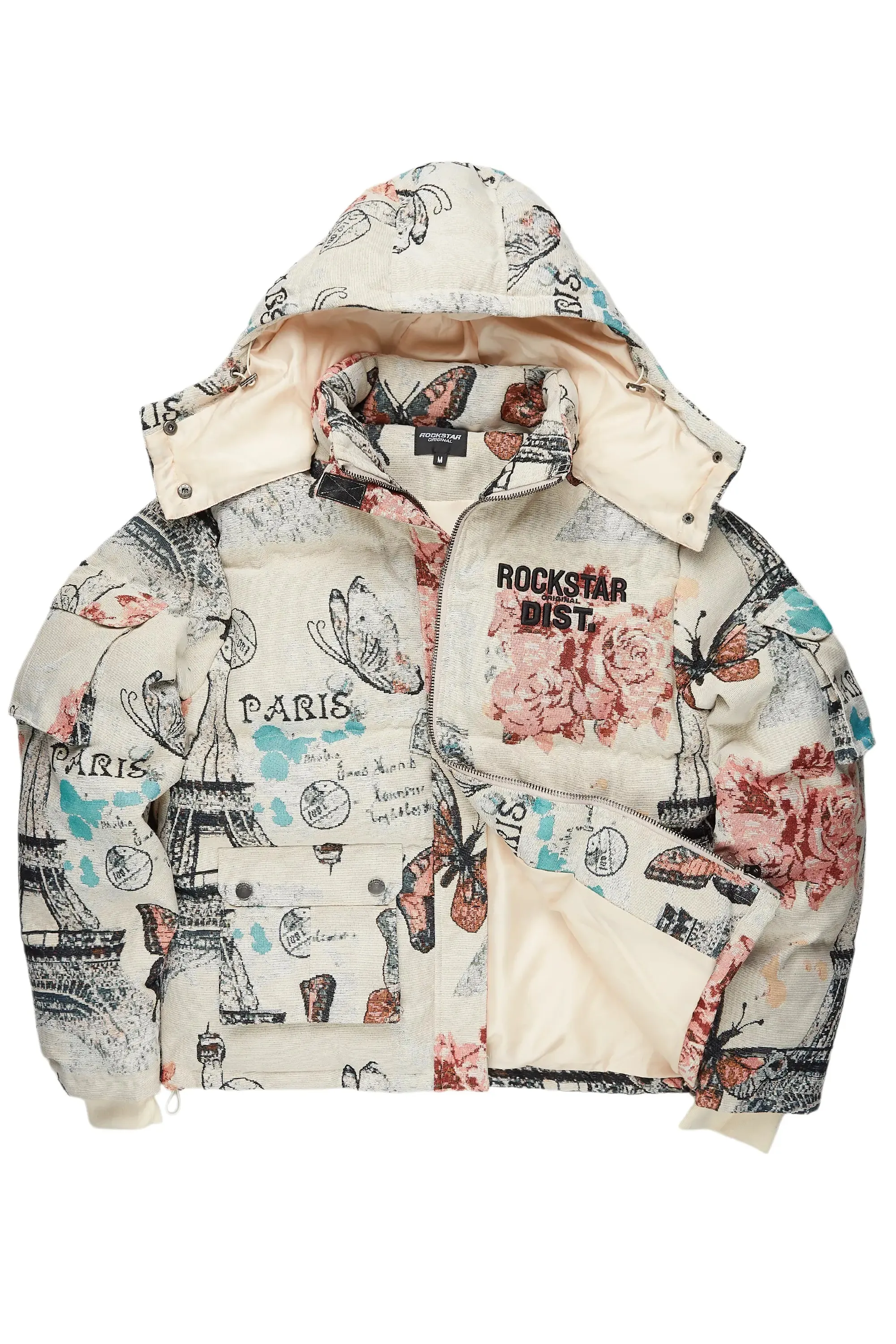 Boys Lamont Beige Tapestry Puffer Jacket sold by Rockstar Original product image thumbnail 2