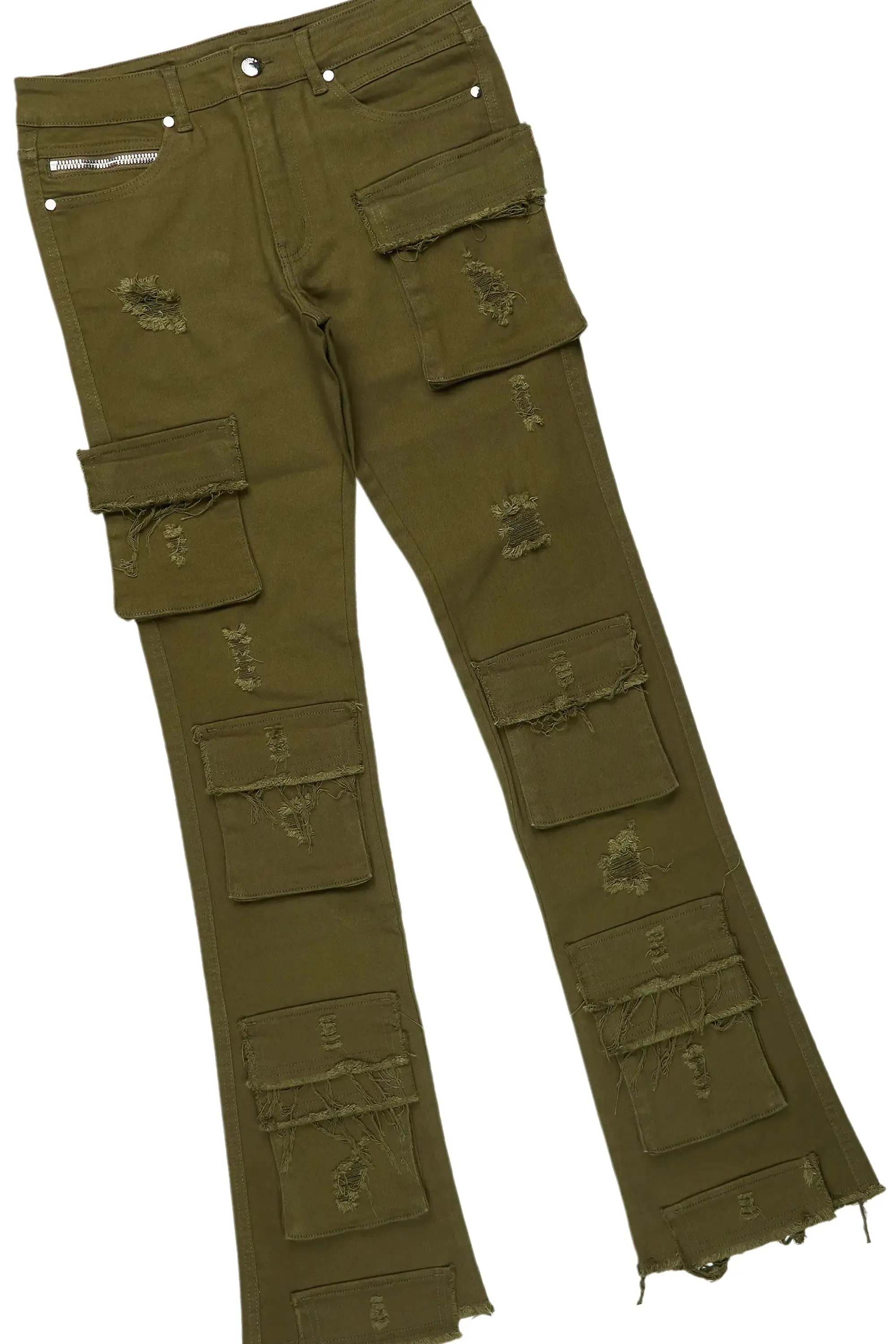 Boys Bloke Black/Green Hoodie/Stacked Flare Jean Set sold by Rockstar Original product image thumbnail 3