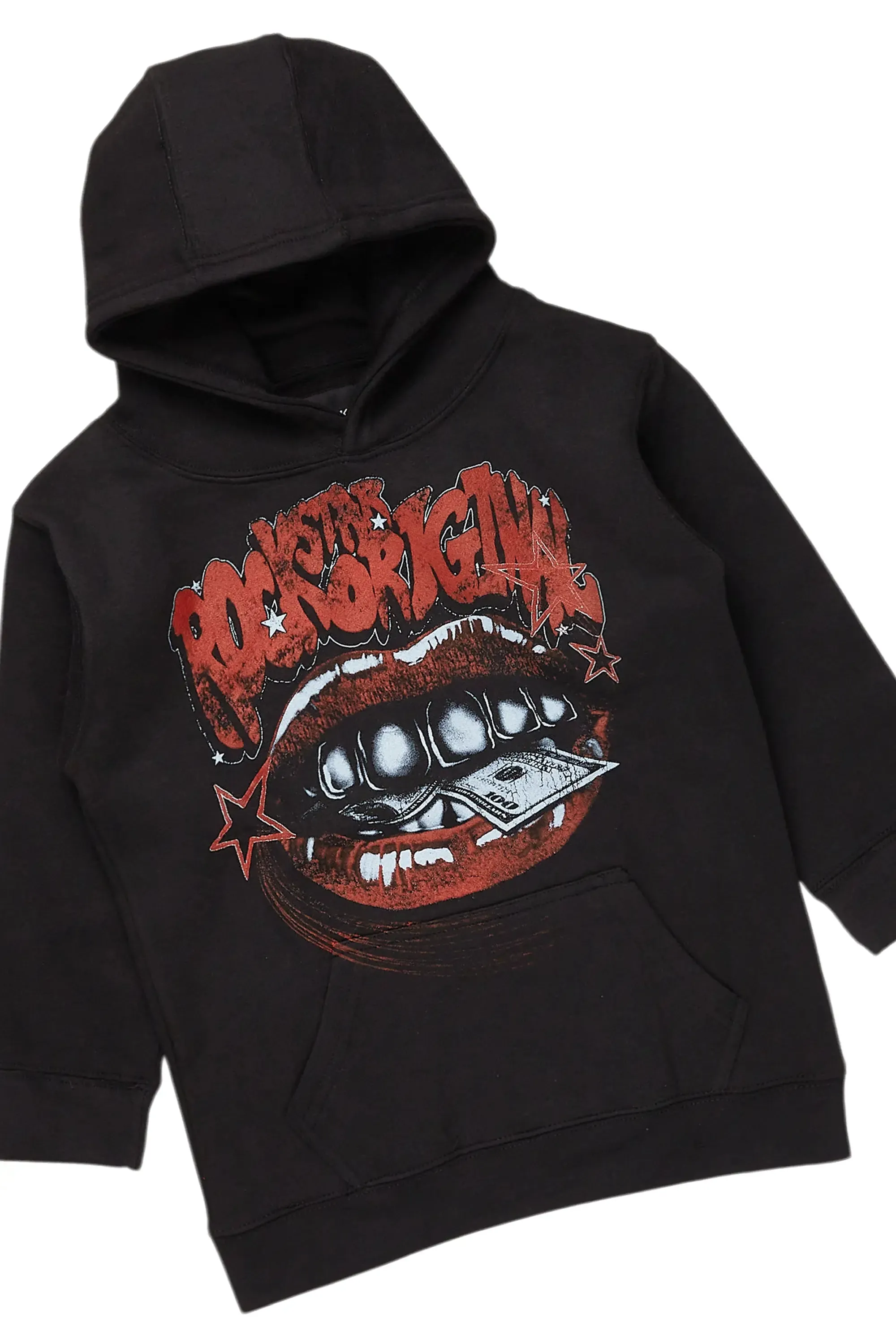 Boys Bloke Black/Green Hoodie/Stacked Flare Jean Set sold by Rockstar Original product image thumbnail 2